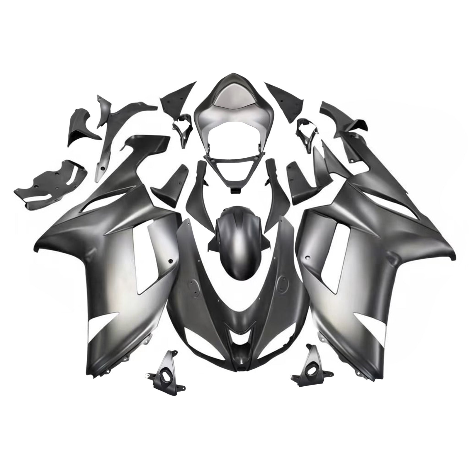 Amotopart 2007-2008 Kawasaki ZX6R 636 Matte Black Fairing Kit