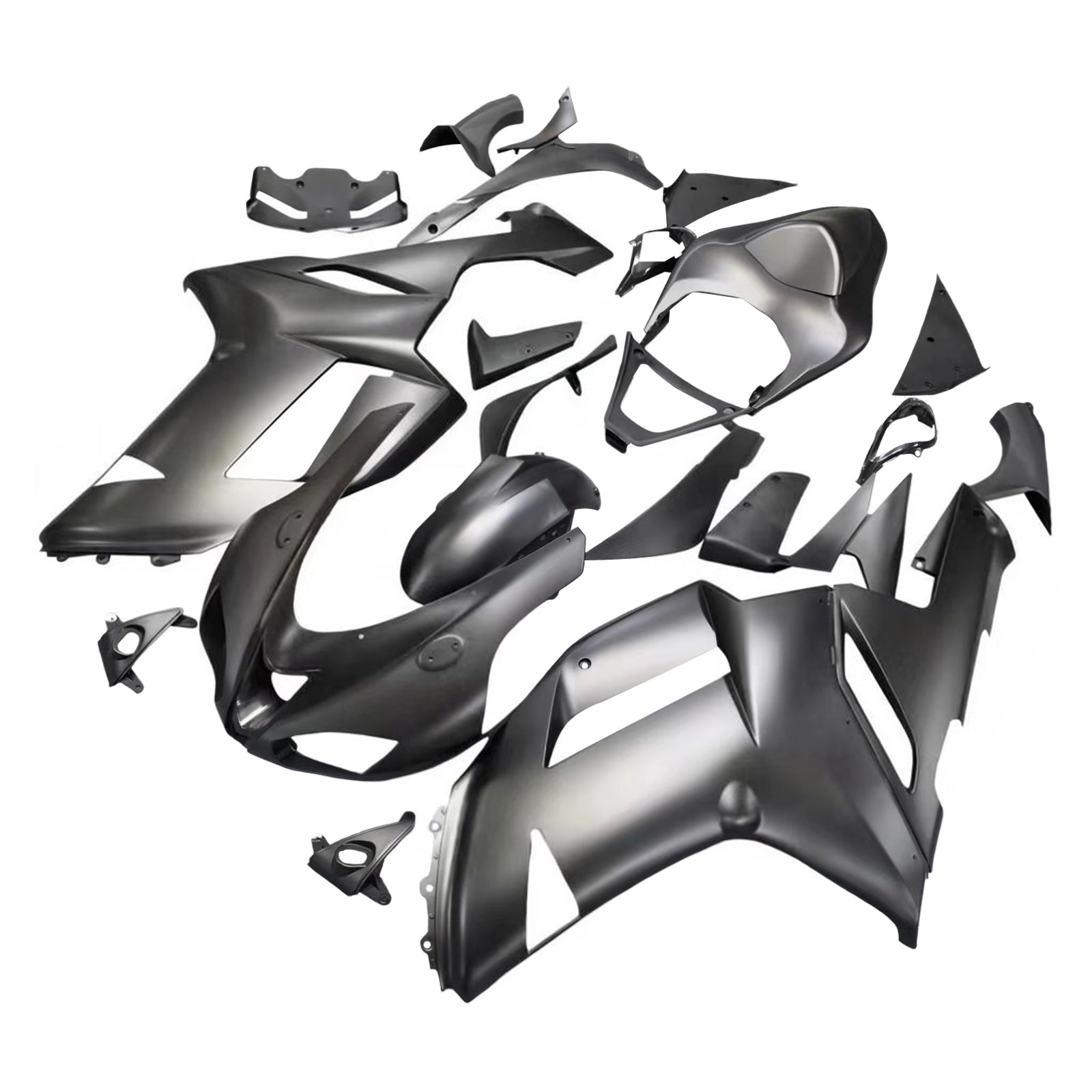 Amotopart 2007-2008 Kawasaki ZX6R 636 Matte Black Fairing Kit