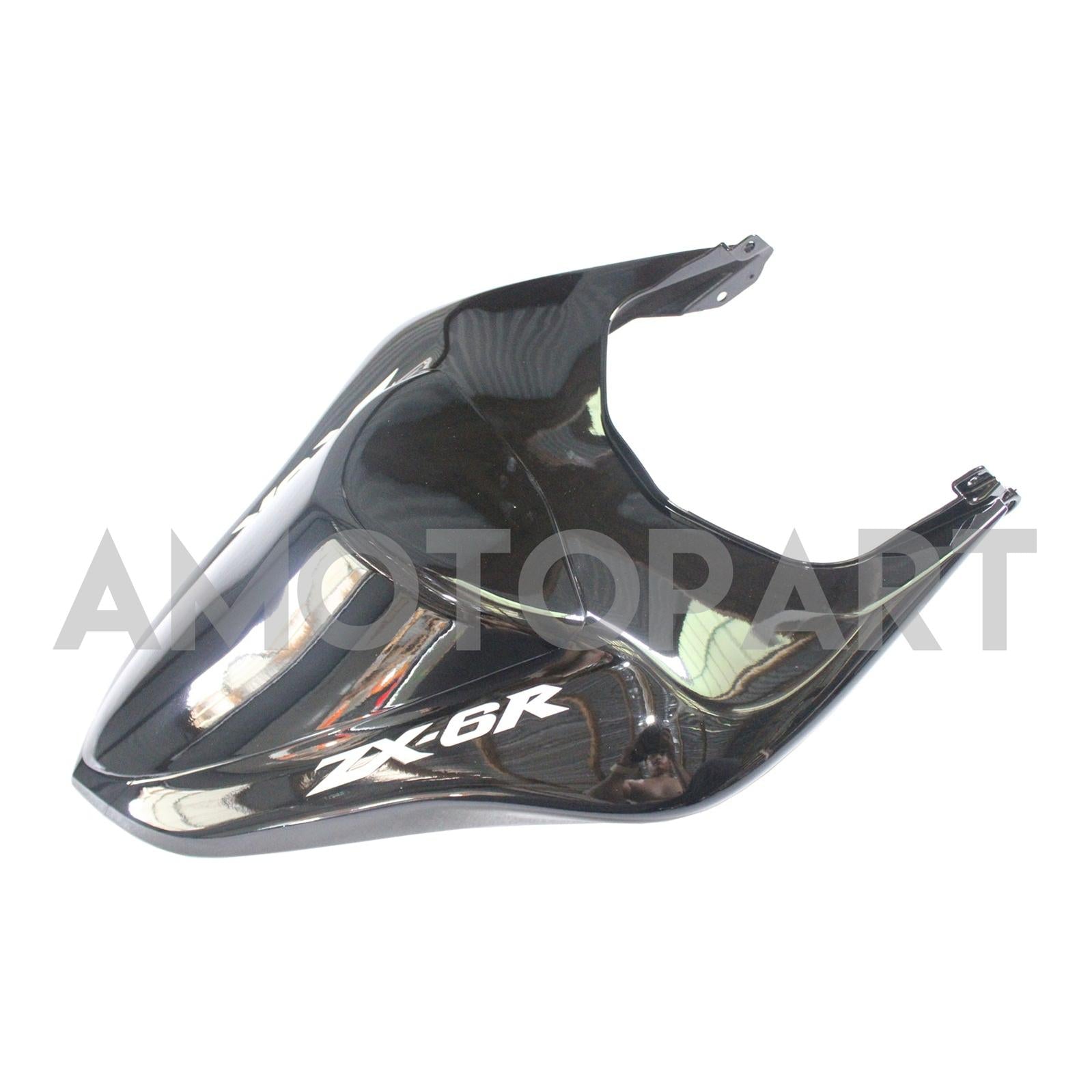 Amotopart Kawasaki 2007-2008 ZX6R 636 Black Sliver Red Fairing Kit