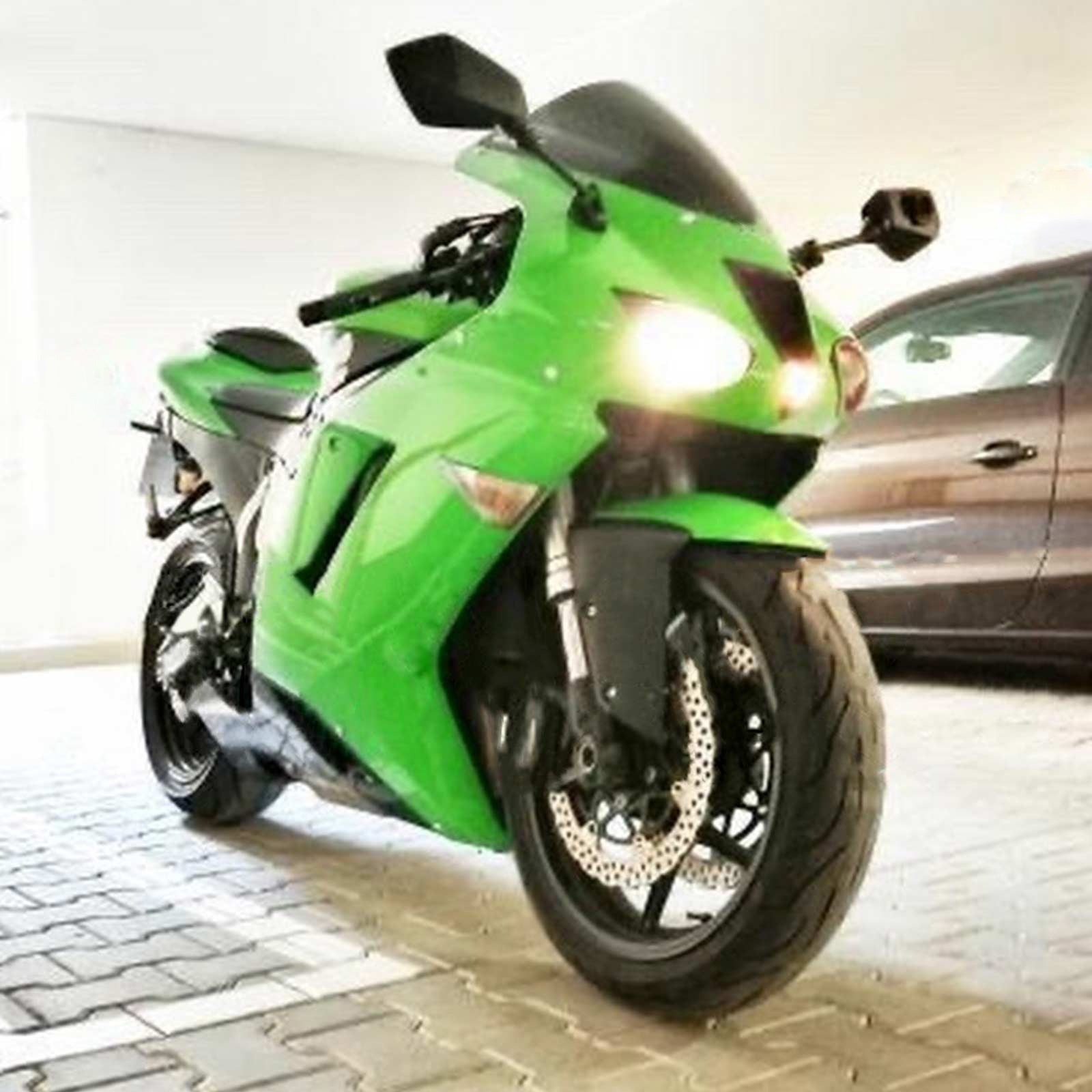 Amotopart Kawasaki 2007-2008 ZX6R 636 Green Reading Kit