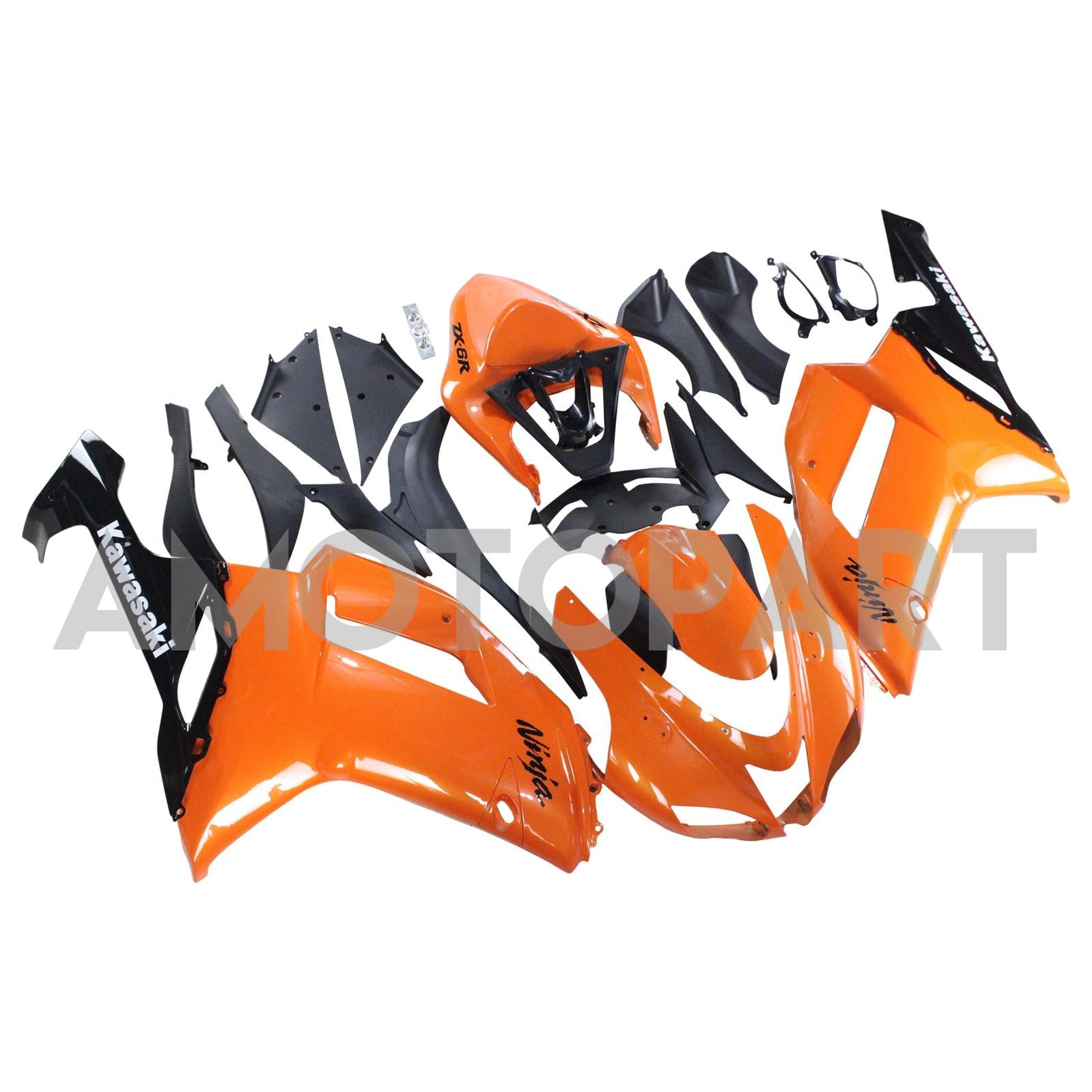Amotopart Kawasaki 2007-2008 ZX6R 636 Orange Fairing Kit