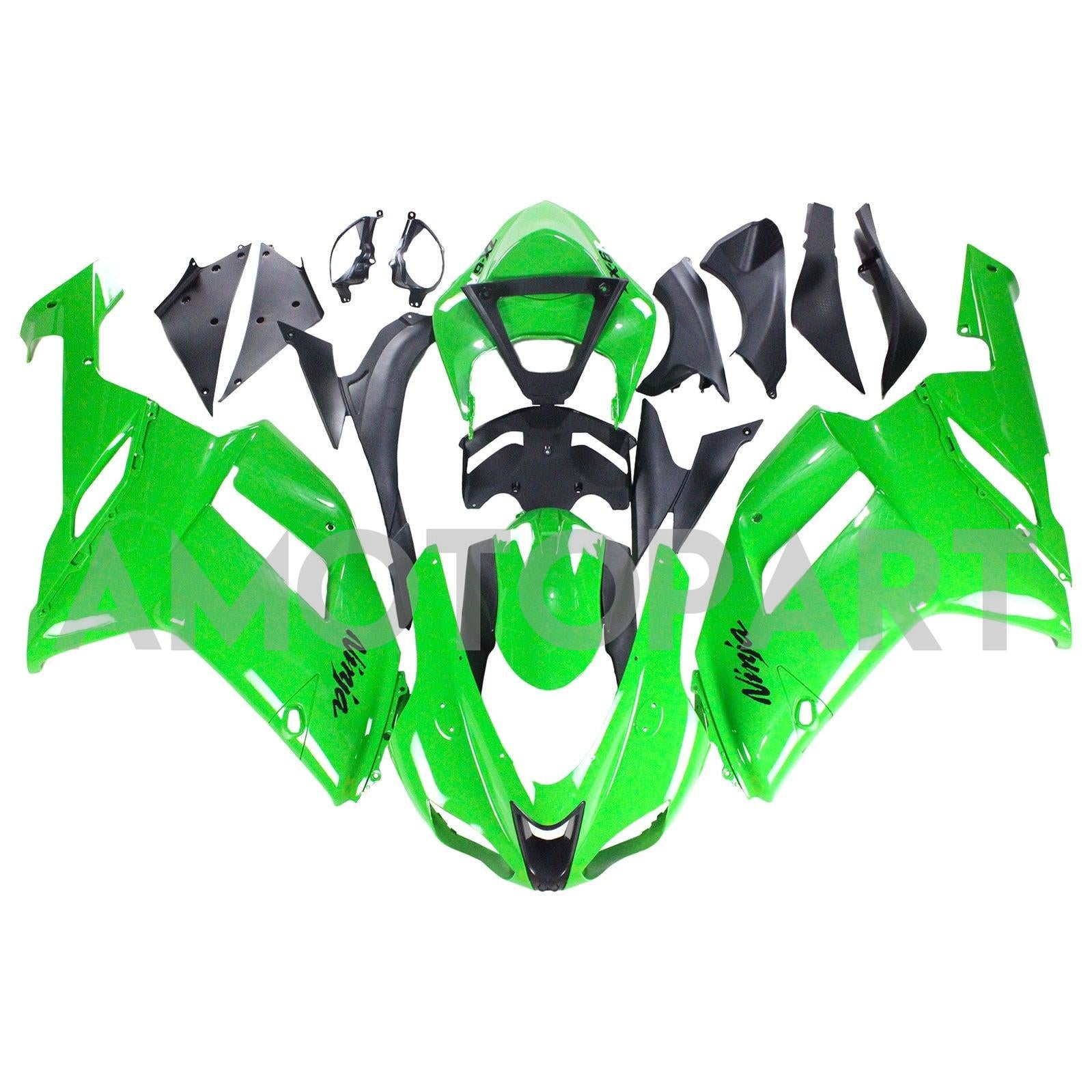 Amotopart Kawasaki 2007-2008 ZX6R 636 Green Fairing Kit
