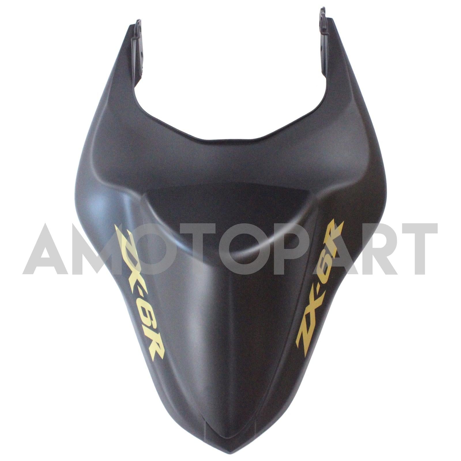 Amotopart Kawasaki 2007-2008 ZX6R 636 Matte Black With Yellow Logos Fairing Kit
