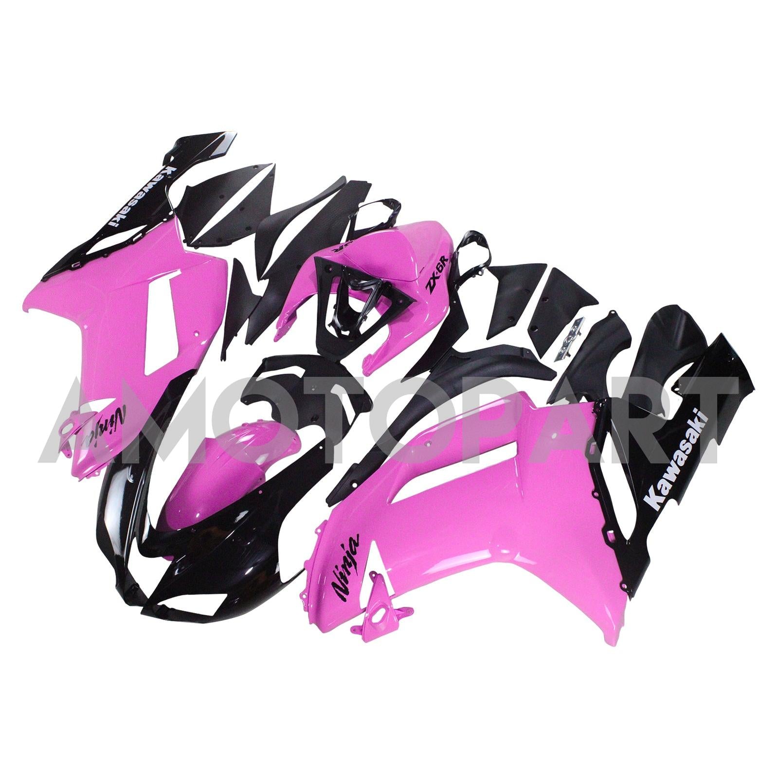AMOTOPART KAWASAKI 2007-2008 ZX6R 636 Zwart roze kuipkit