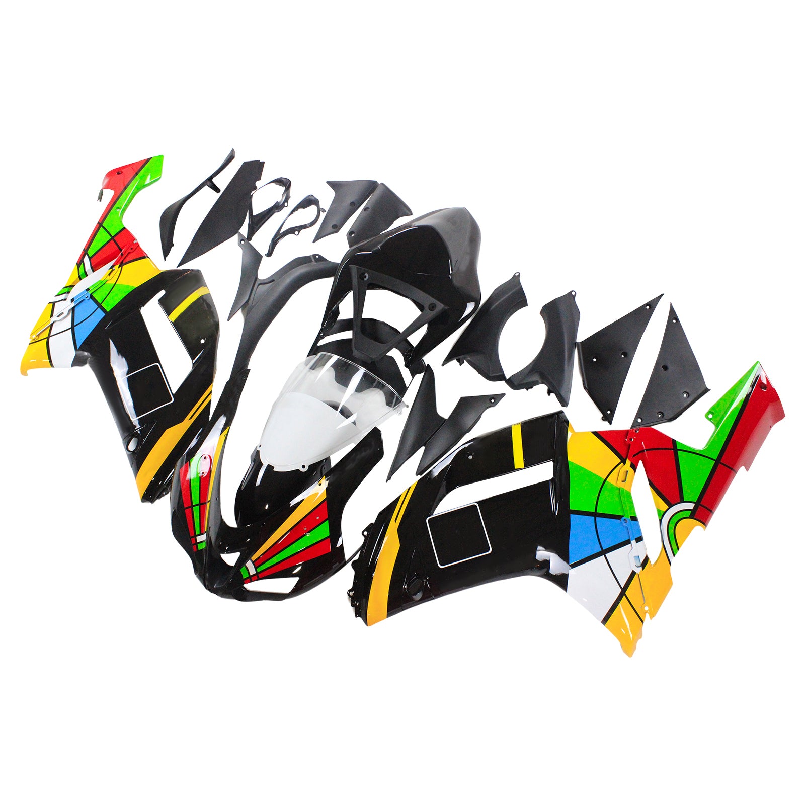 Amotopart Kawasaki 2007-2008 ZX6R 636 Colorful Fairing Kit