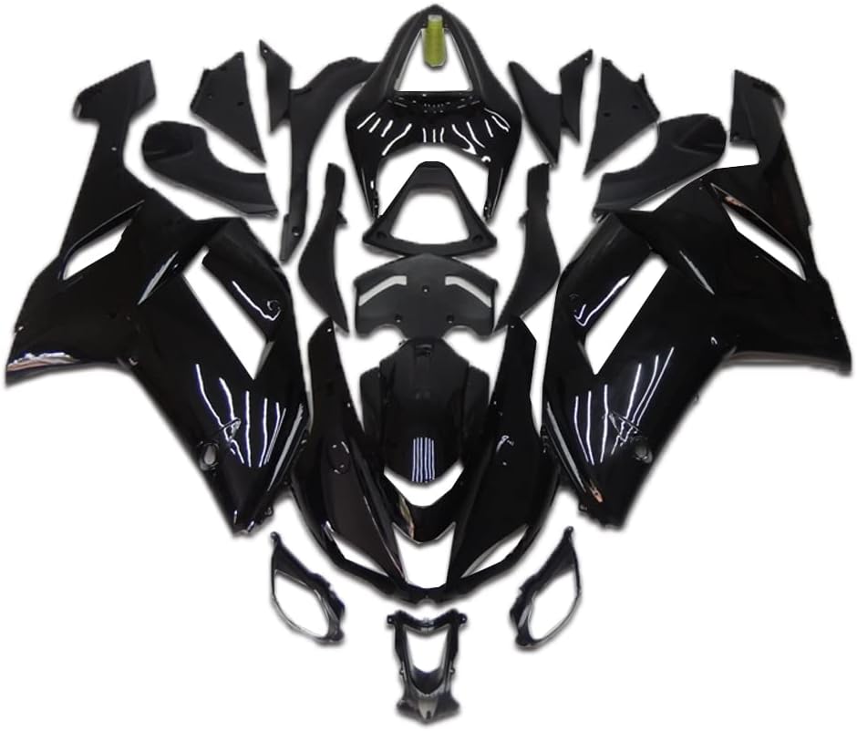 Amotopart 2007-2008 Kawasaki ZX6R 636 Black Fairing Kit