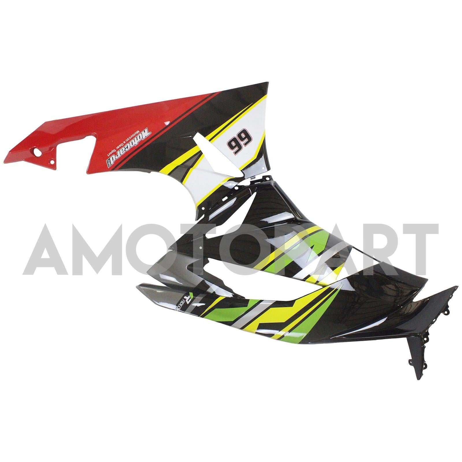 Amotopart Kawasaki 2009-2012 ZX6R 636 Svart färgstark fairing-kit