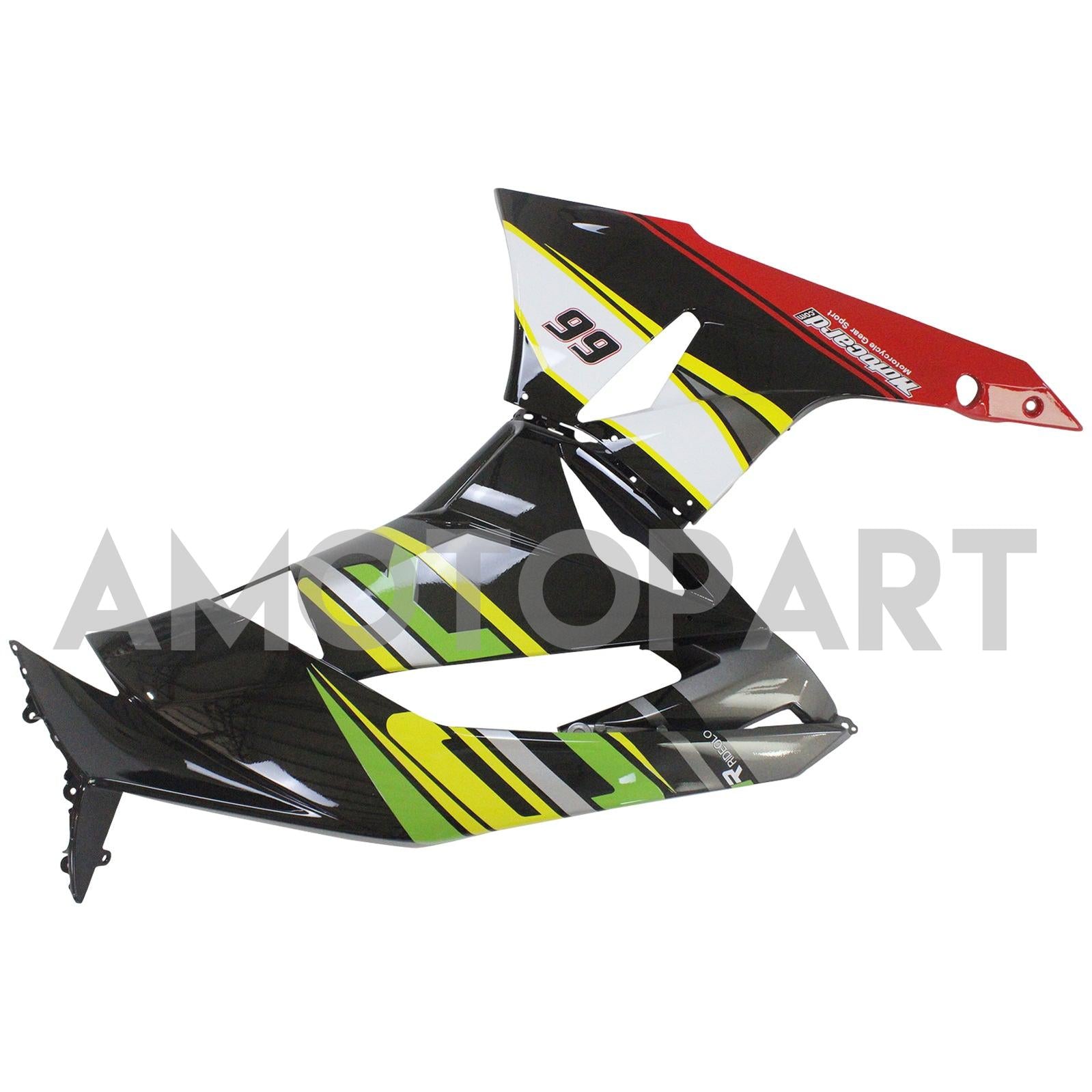 Amotopart Kawasaki 2009-2012 ZX6R 636 Svart färgstark fairing-kit