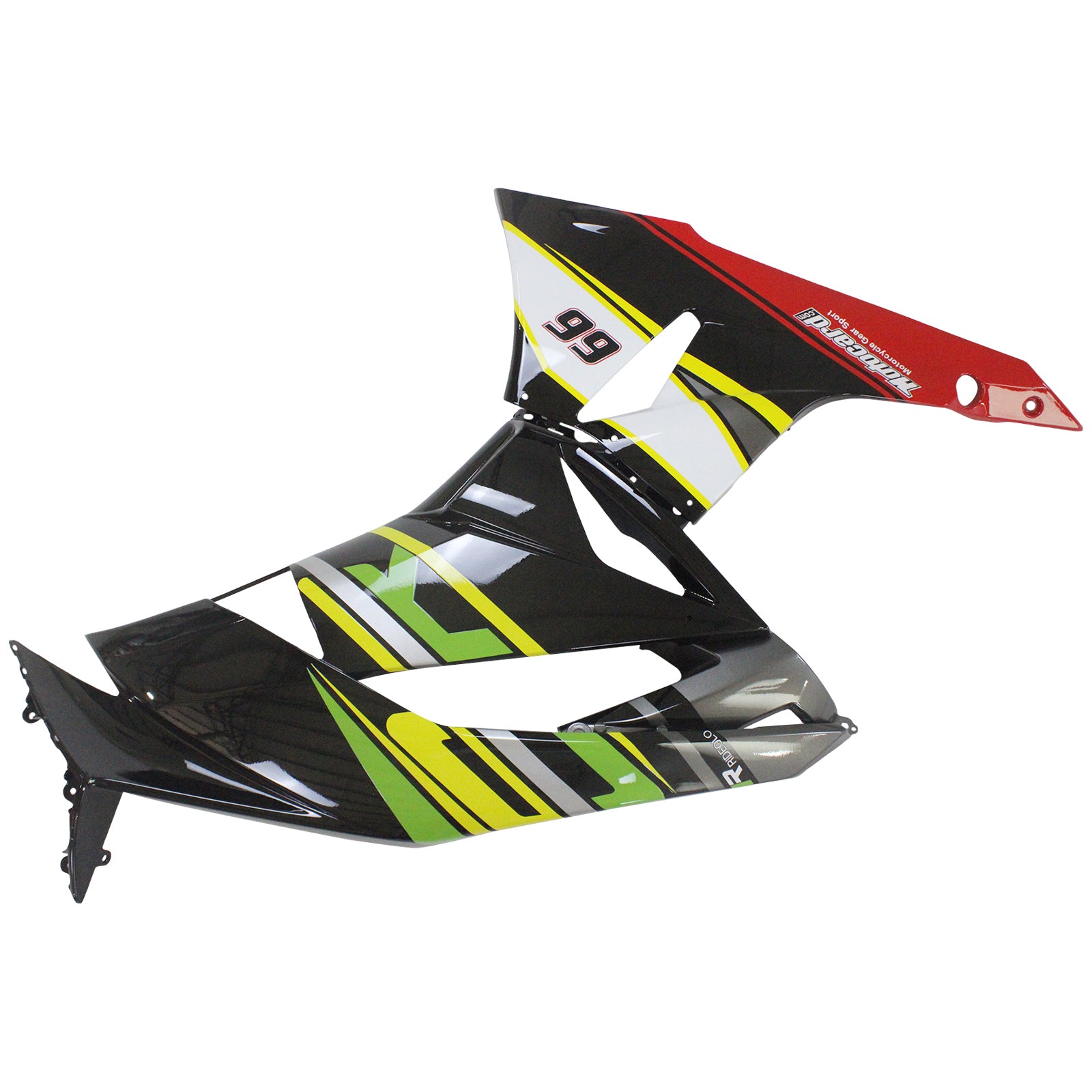 Amotopart Kawasaki 2009-2012 ZX6R 636 Black Colorful Fairing Kit