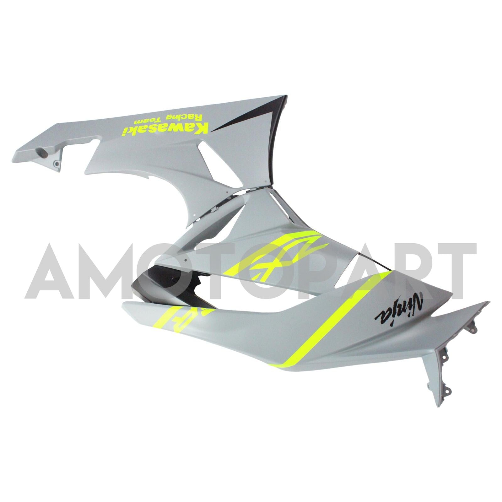 Amotopart Kawasaki 2009-2012 ZX6R 636 Gray Yellow Fairing Kit