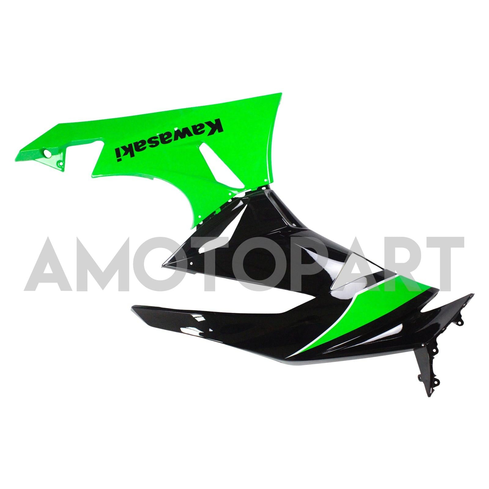 Amotopart Kawasaki 2009-2012 ZX6R 636 Schwarzes Grünverkleidungskit