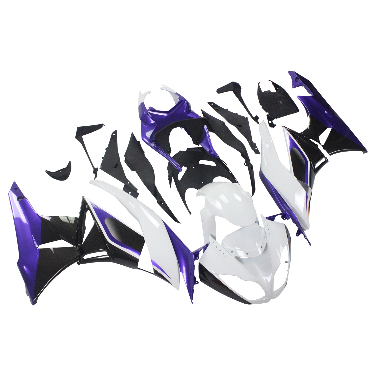 Amotopart Kawasaki 2009-2012 ZX6R 636 Bílá fialová kapotáž