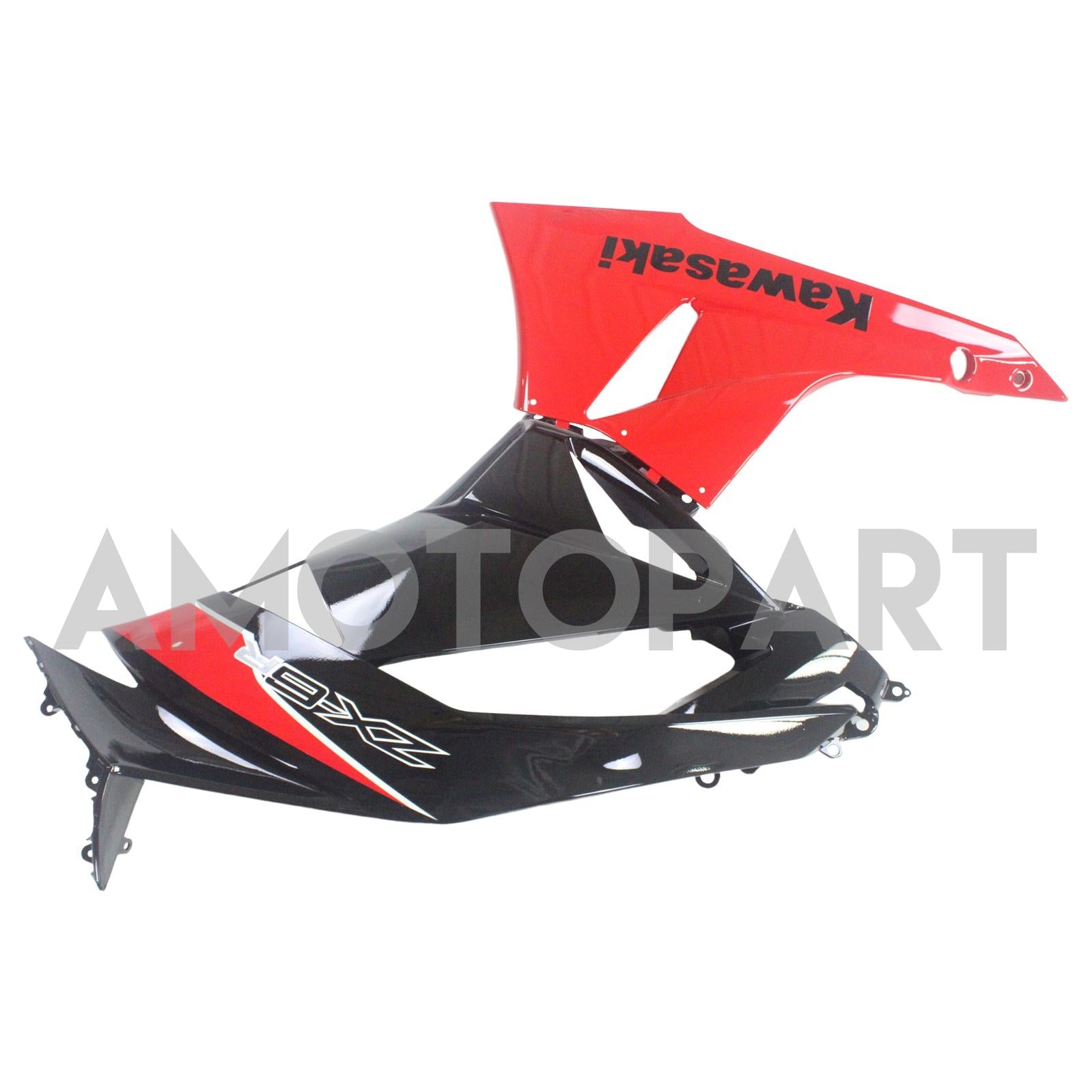 Amotopart Kawasaki 2009-2012 ZX6R 636 Red Mix Black Fairing Kit