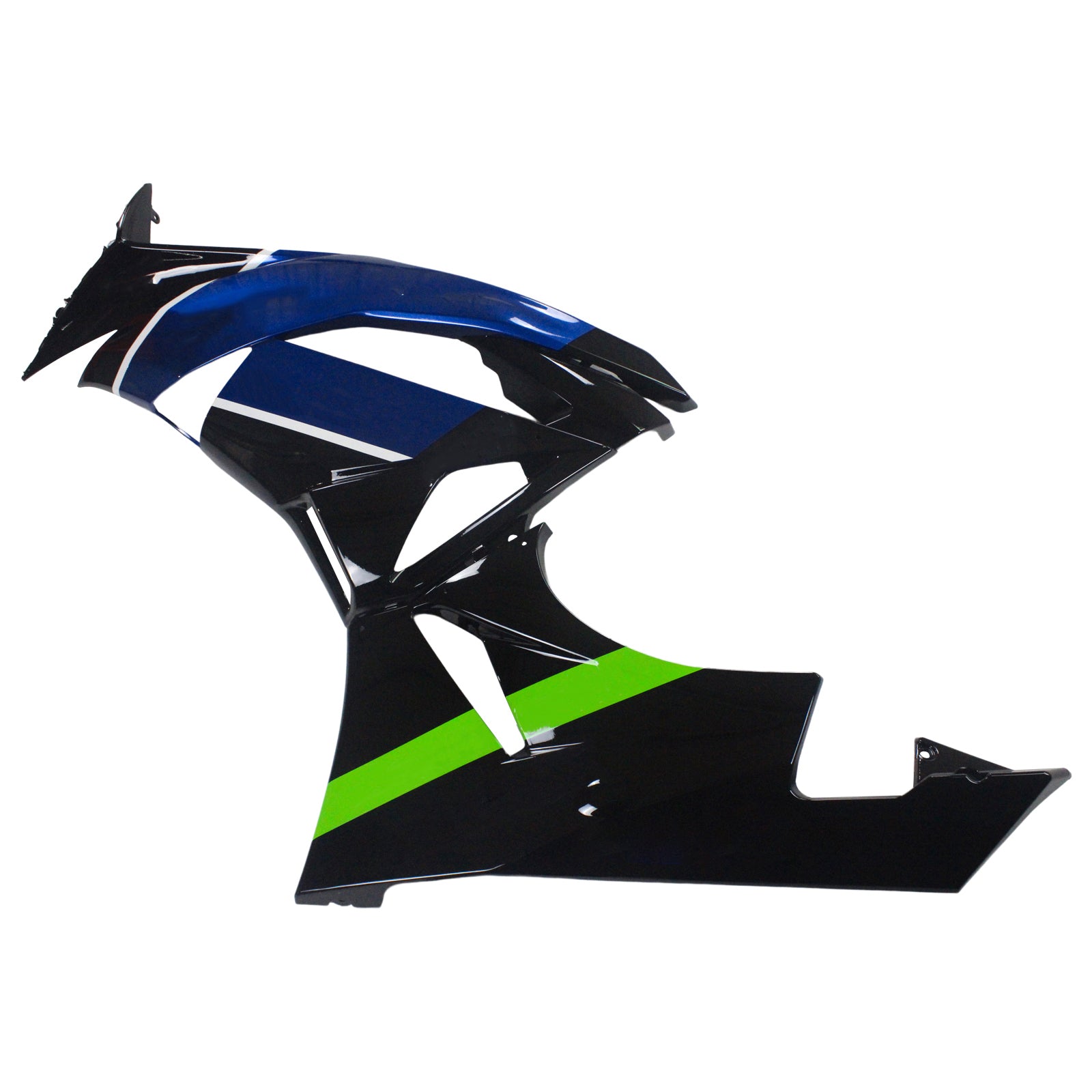 Amotopart Kawasaki 2009-2012 ZX6R 636 Kit de carenado azul mezclado negro