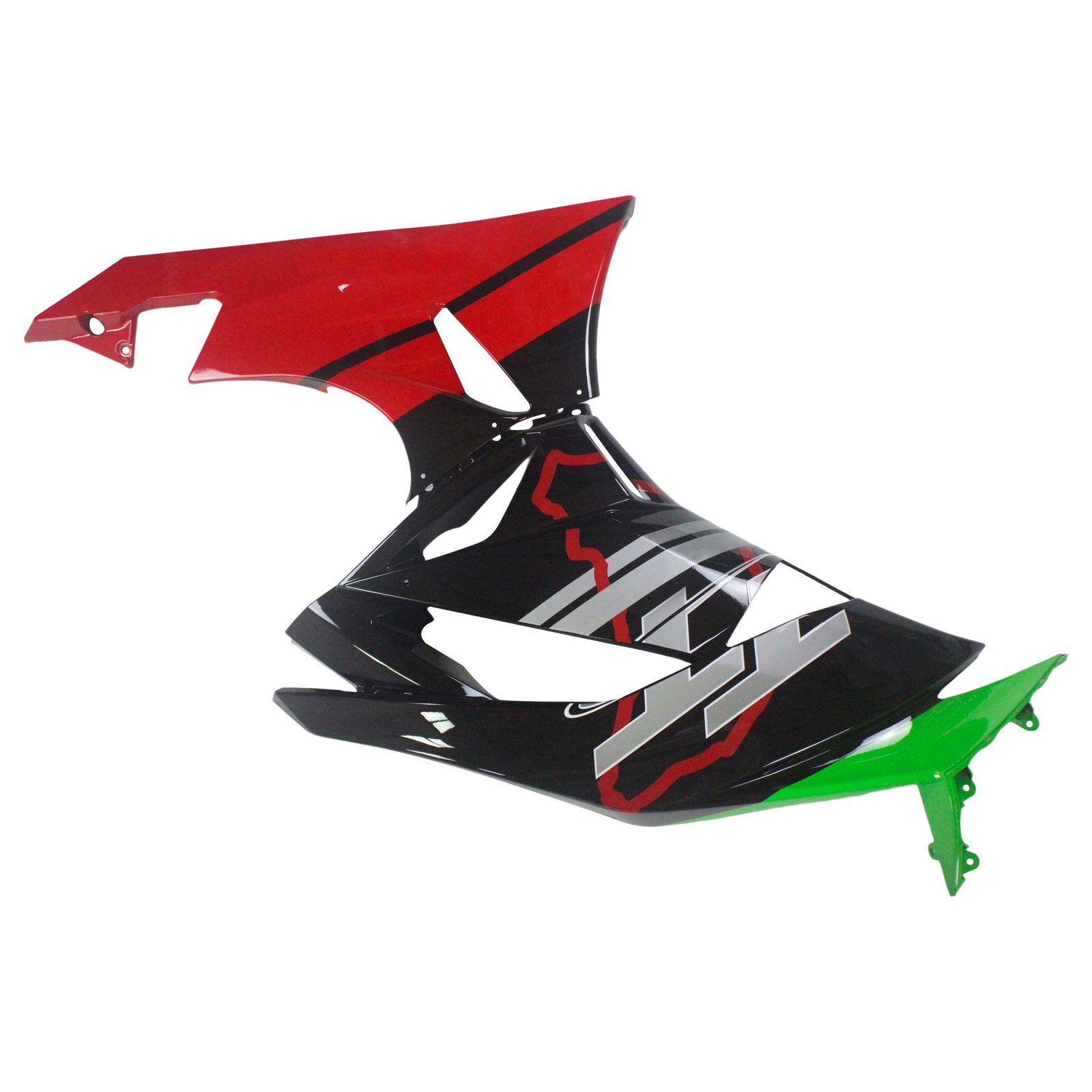 Amotopart Kawasaki 2009–2012 ZX6R 636 Grün Rot Schwarz Verkleidungsset