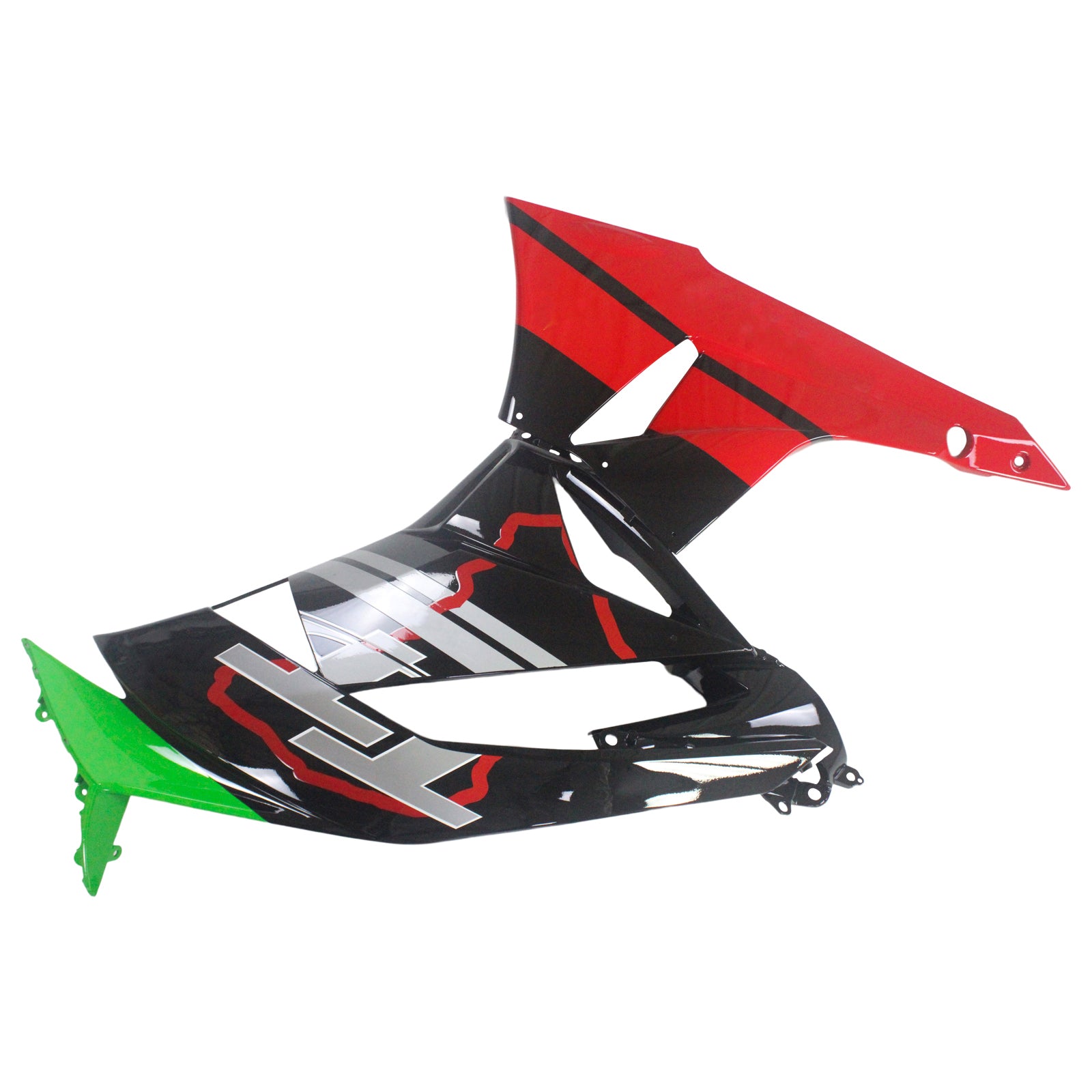 Amotopart Kawasaki 2009–2012 ZX6R 636 Grün Rot Schwarz Verkleidungsset