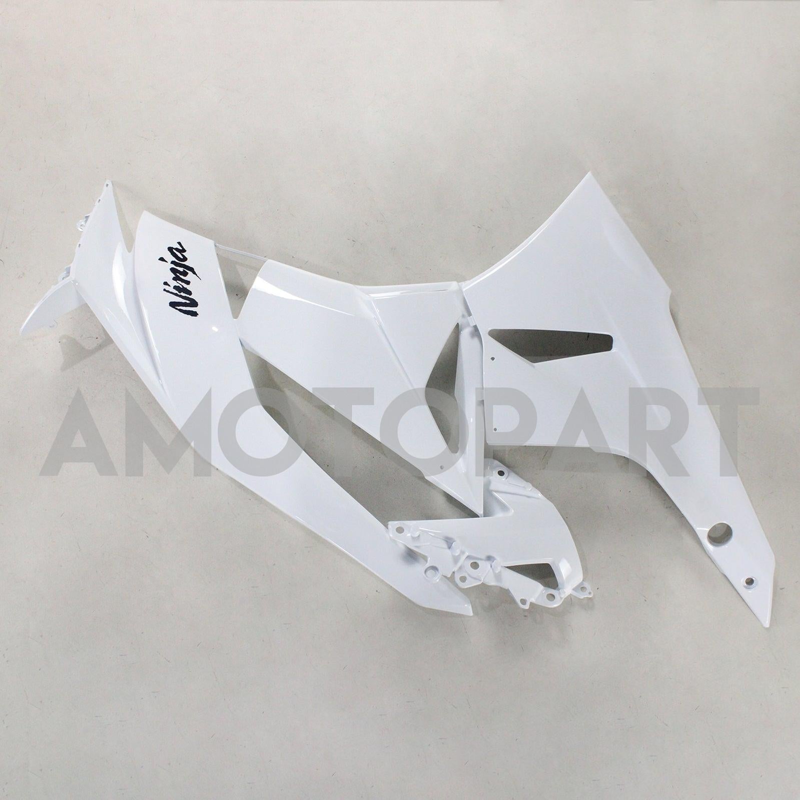 Amotopart Kawasaki 2009-2012 ZX6R 636 White Black Fairing Kit