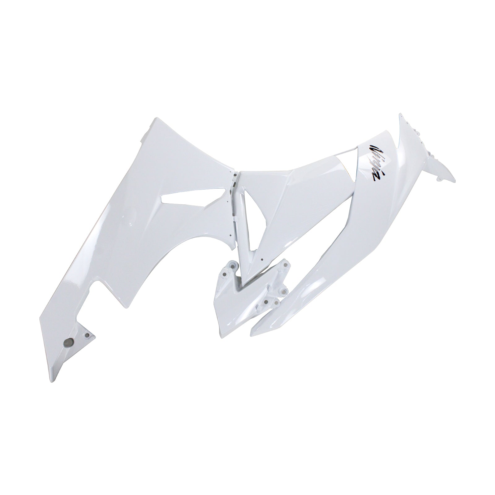 Amotopart Kawasaki 2009-2012 ZX6R 636 White Black Fairing Kit
