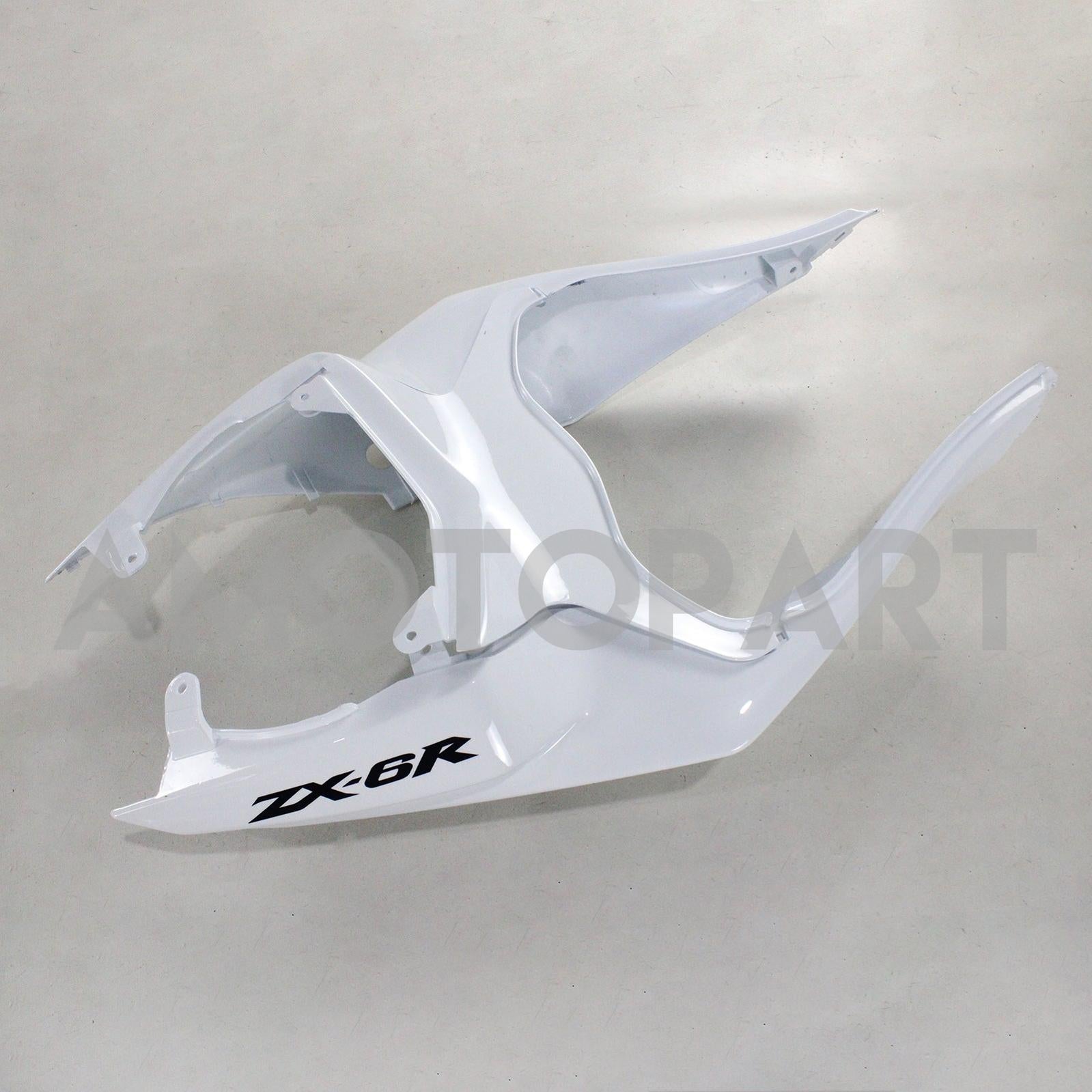 Amotopart Kawasaki 2009-2012 ZX6R 636 White Black Fairing Kit