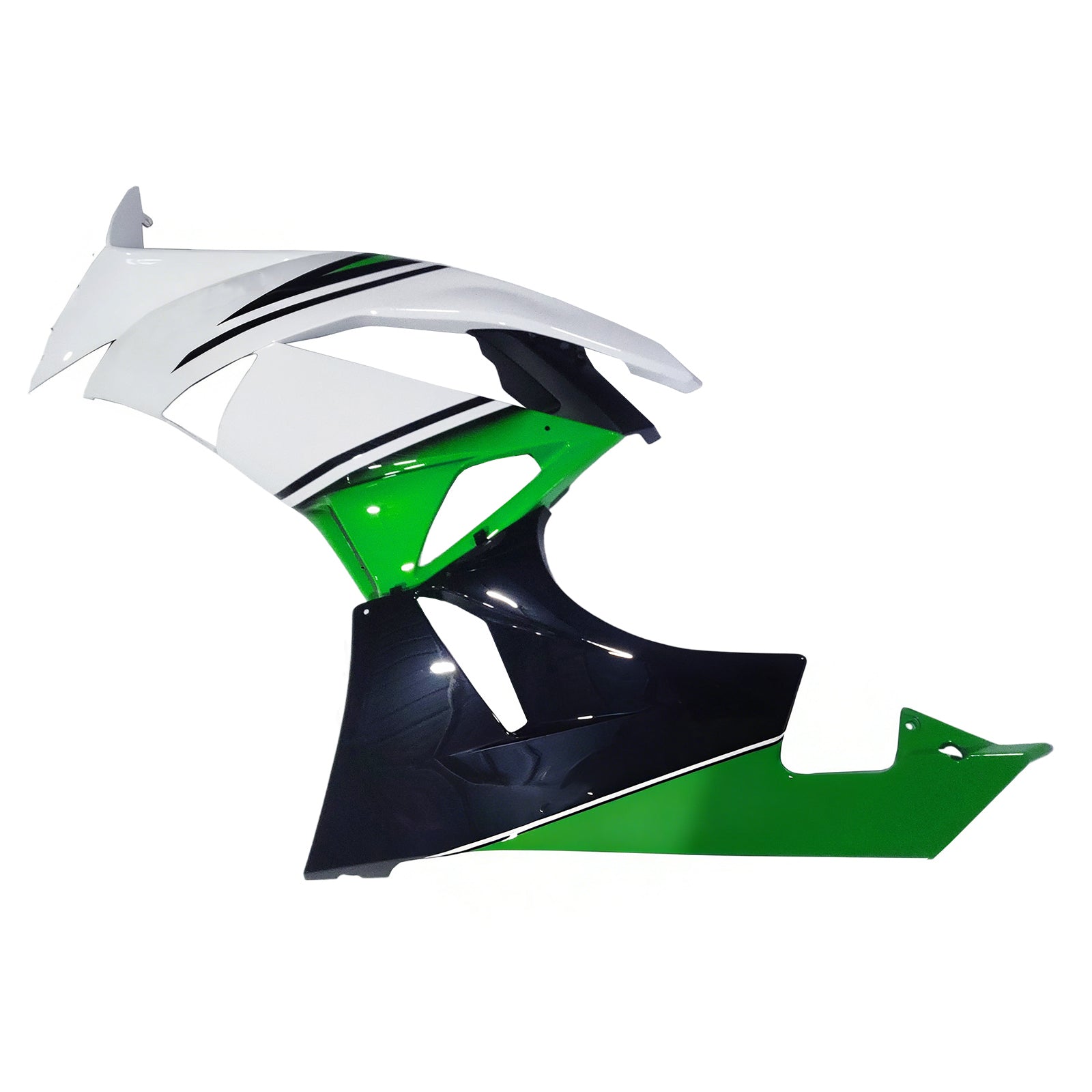 Amotopart Kawasaki 2009-2012 ZX6R 636 Green&White Fairing Kit