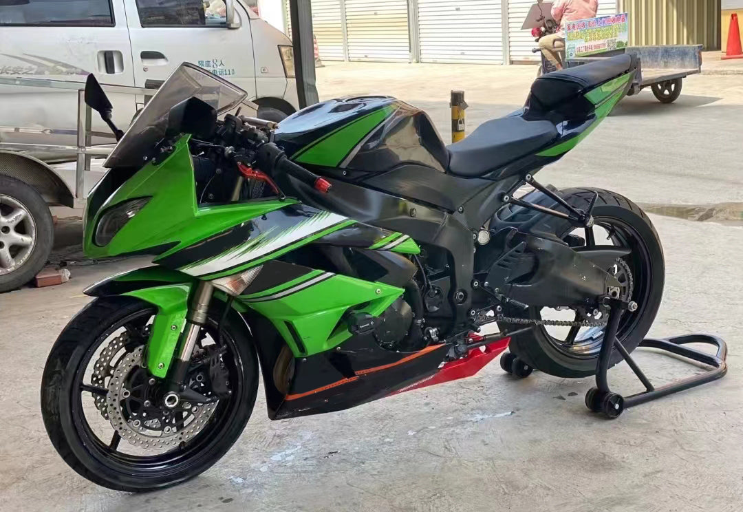 Amotopart Kawasaki 2009-2012 ZX6R 636 Green Style7 Fairing Kit