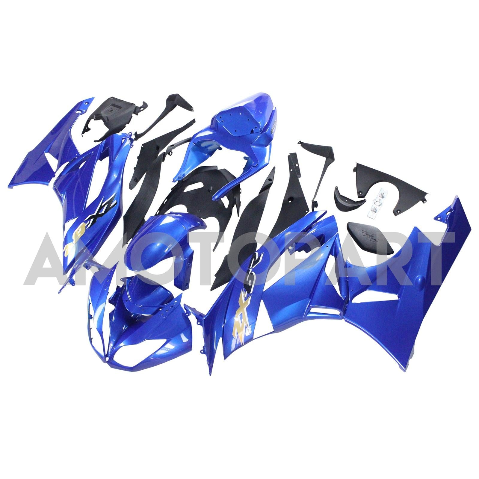 Amotopart Kawasaki 2009-2012 ZX6R 636 Blue Fairing Kit