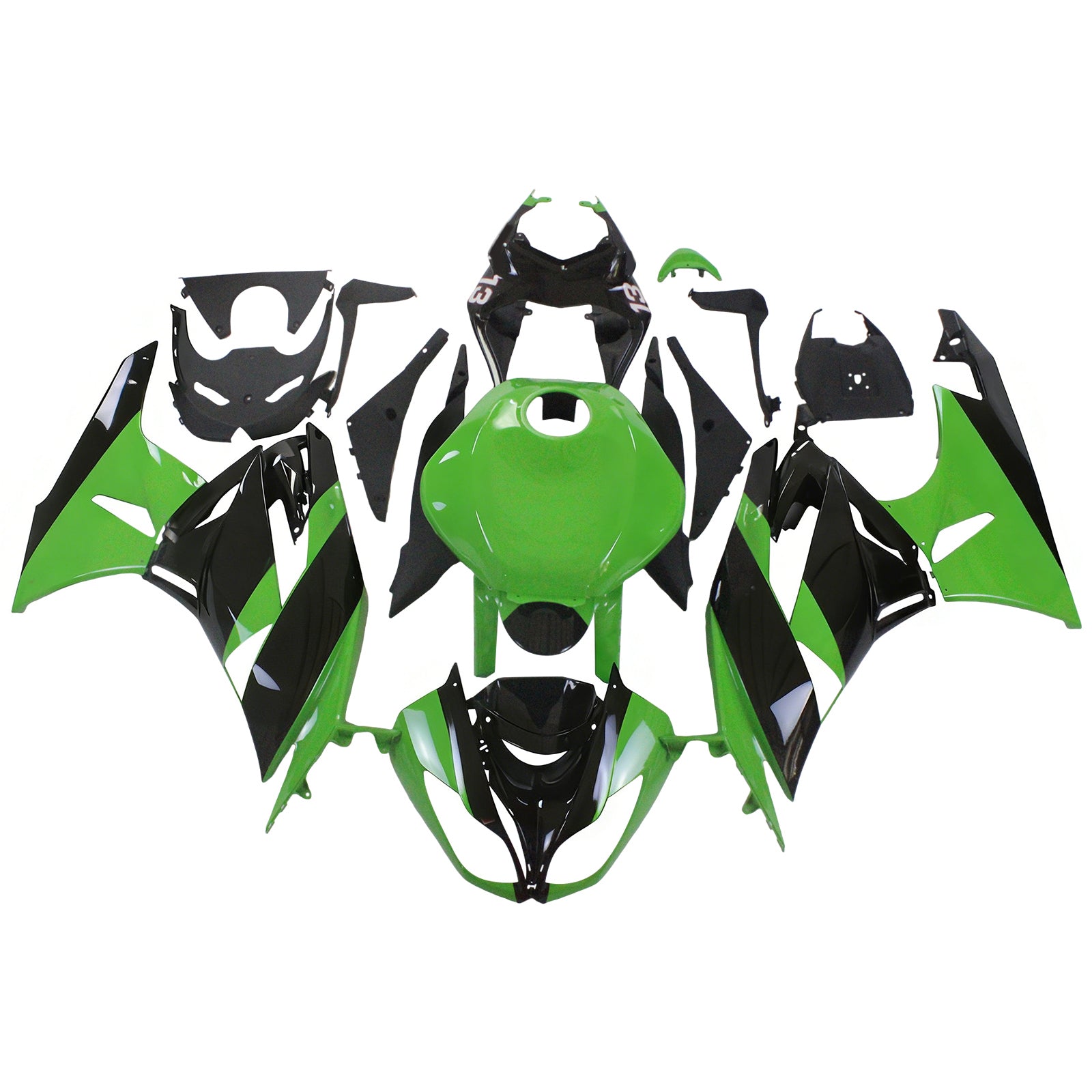 Amotopart Kawasaki 2009-2012 ZX6R 636 Green Style2 Failing Kit