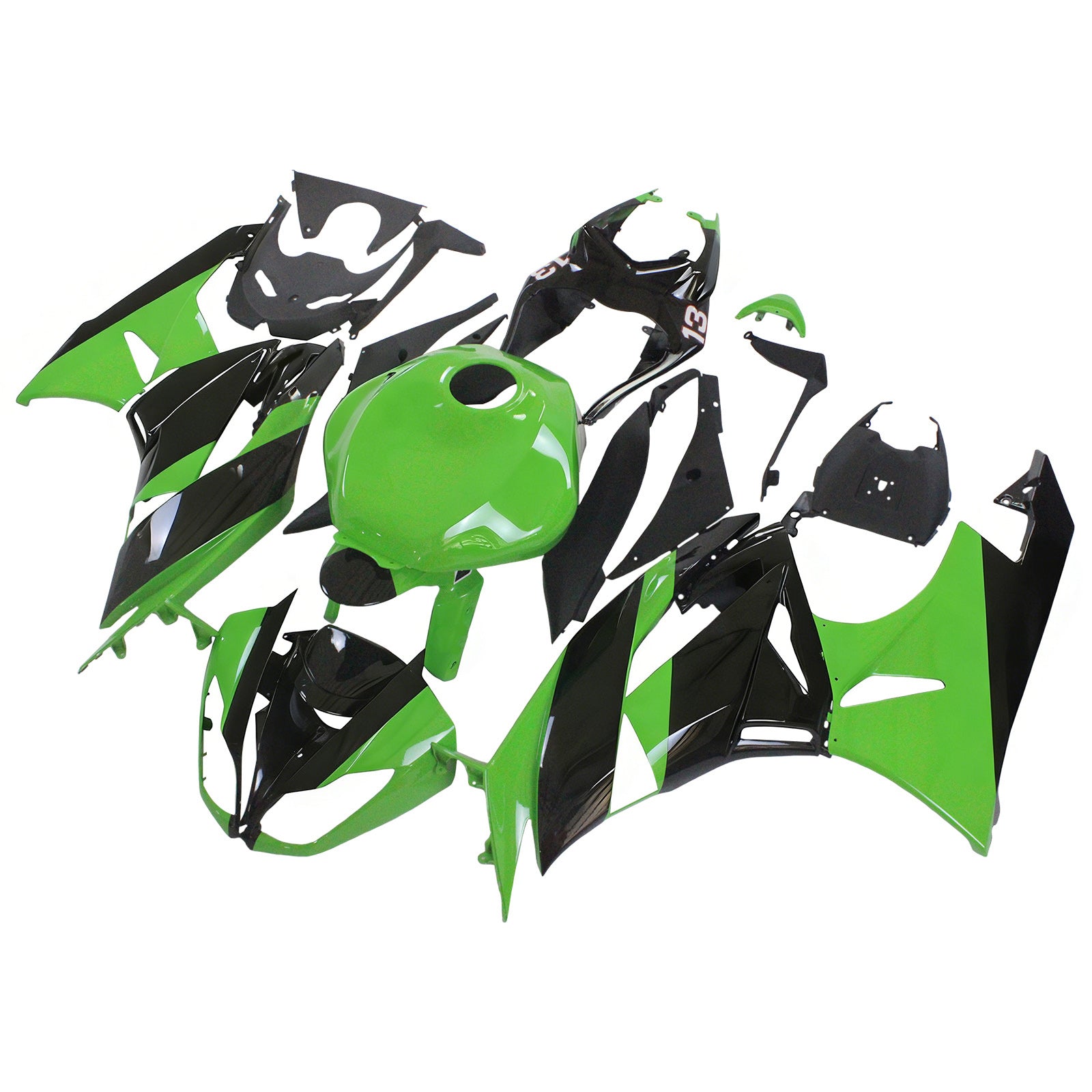 Amotopart Kawasaki 2009-2012 ZX6R 636 Green Style2 Failing Kit