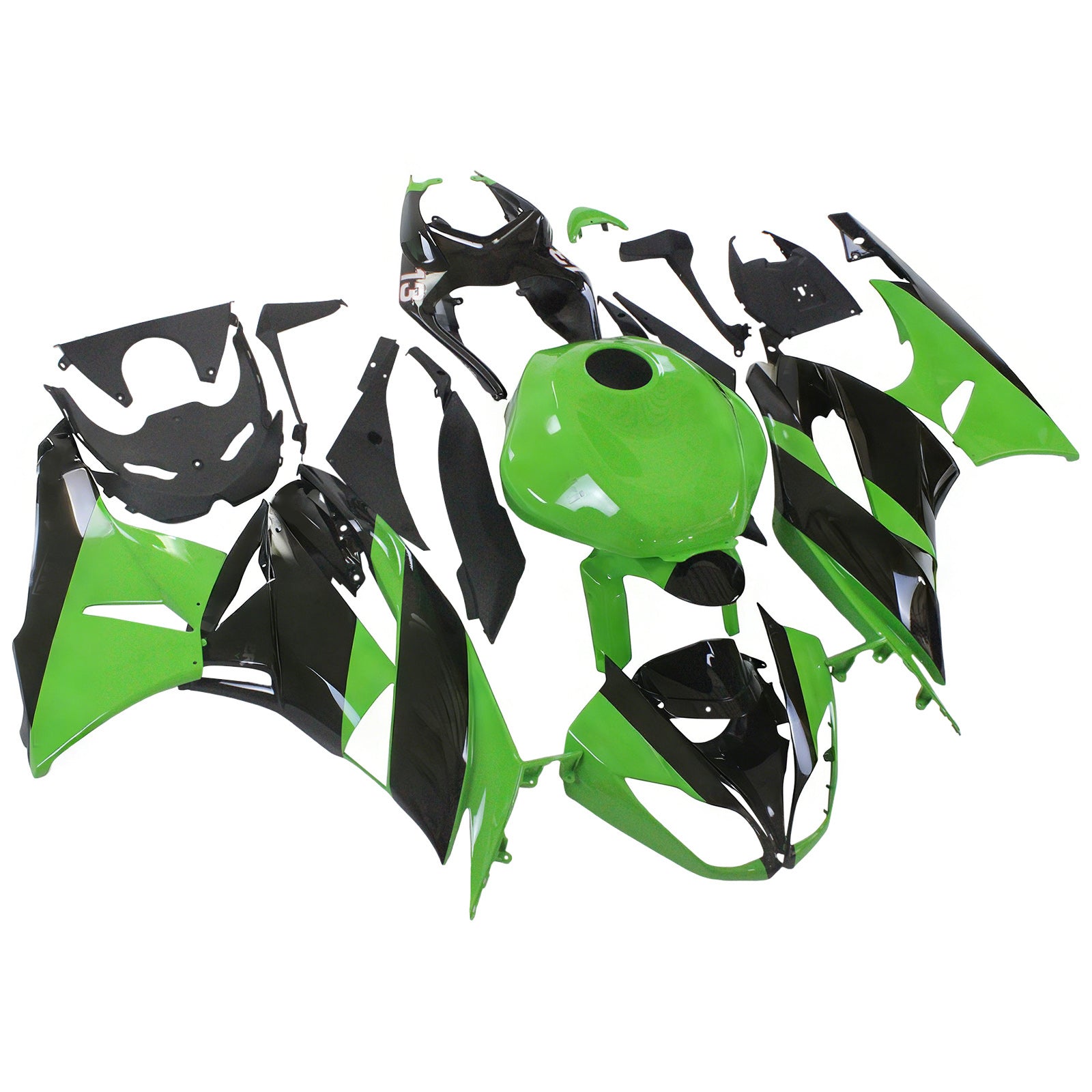 Amotopart Kawasaki 2009-2012 ZX6R 636 Green Style2 Failing Kit
