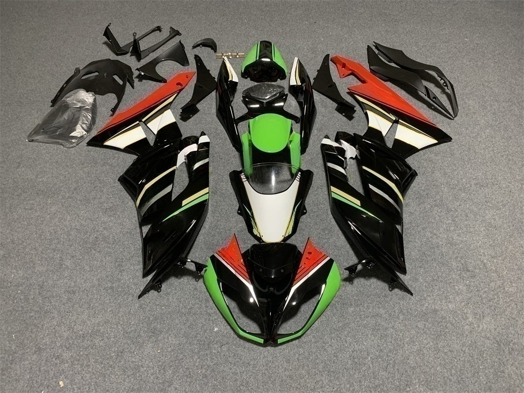 Amotopart Kawasaki ZX6R 636 2009-2012 Black&Green Fairing Kit