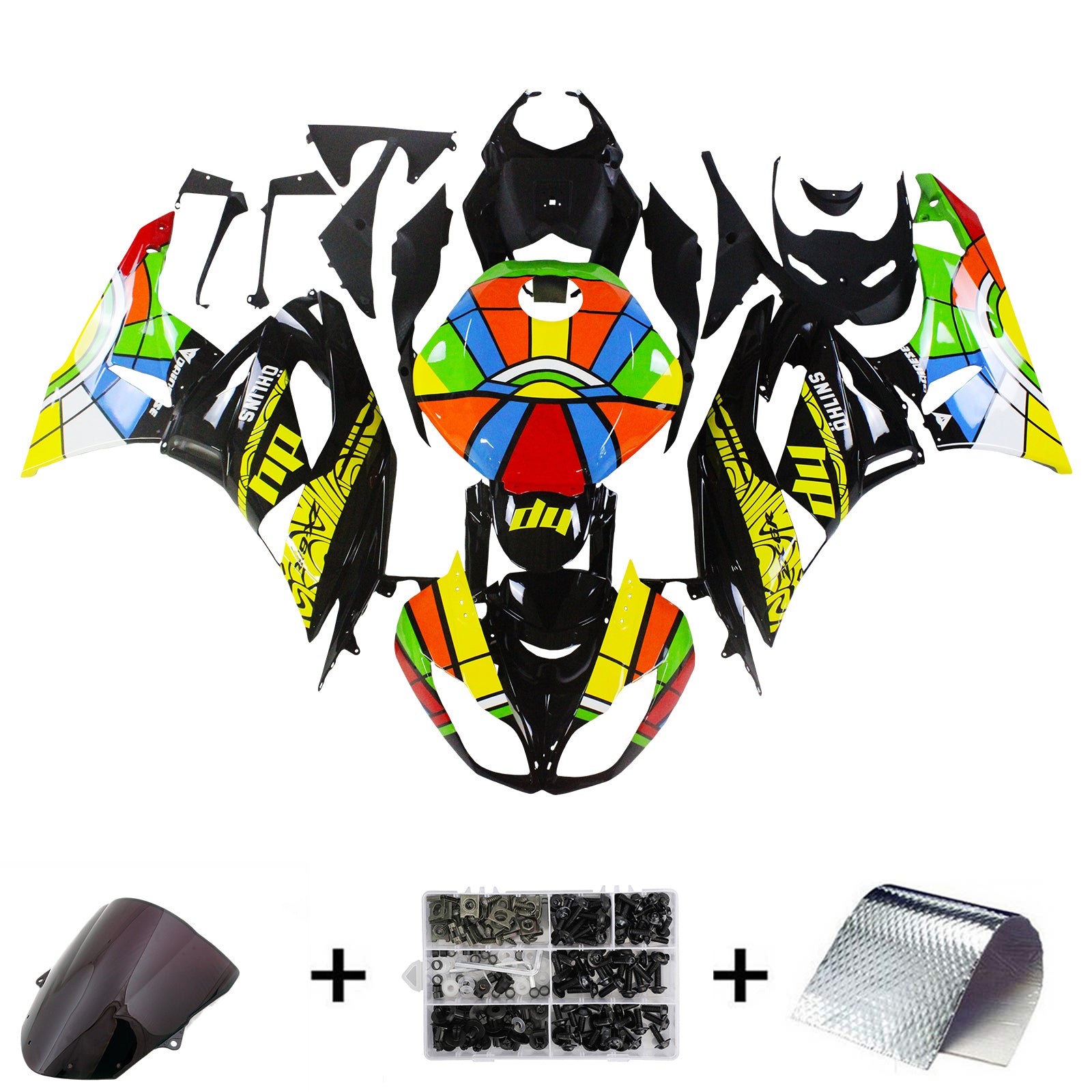 Amotopart Kawasaki ZX6R 636 2009-2012 Multicolor Fairing Kit