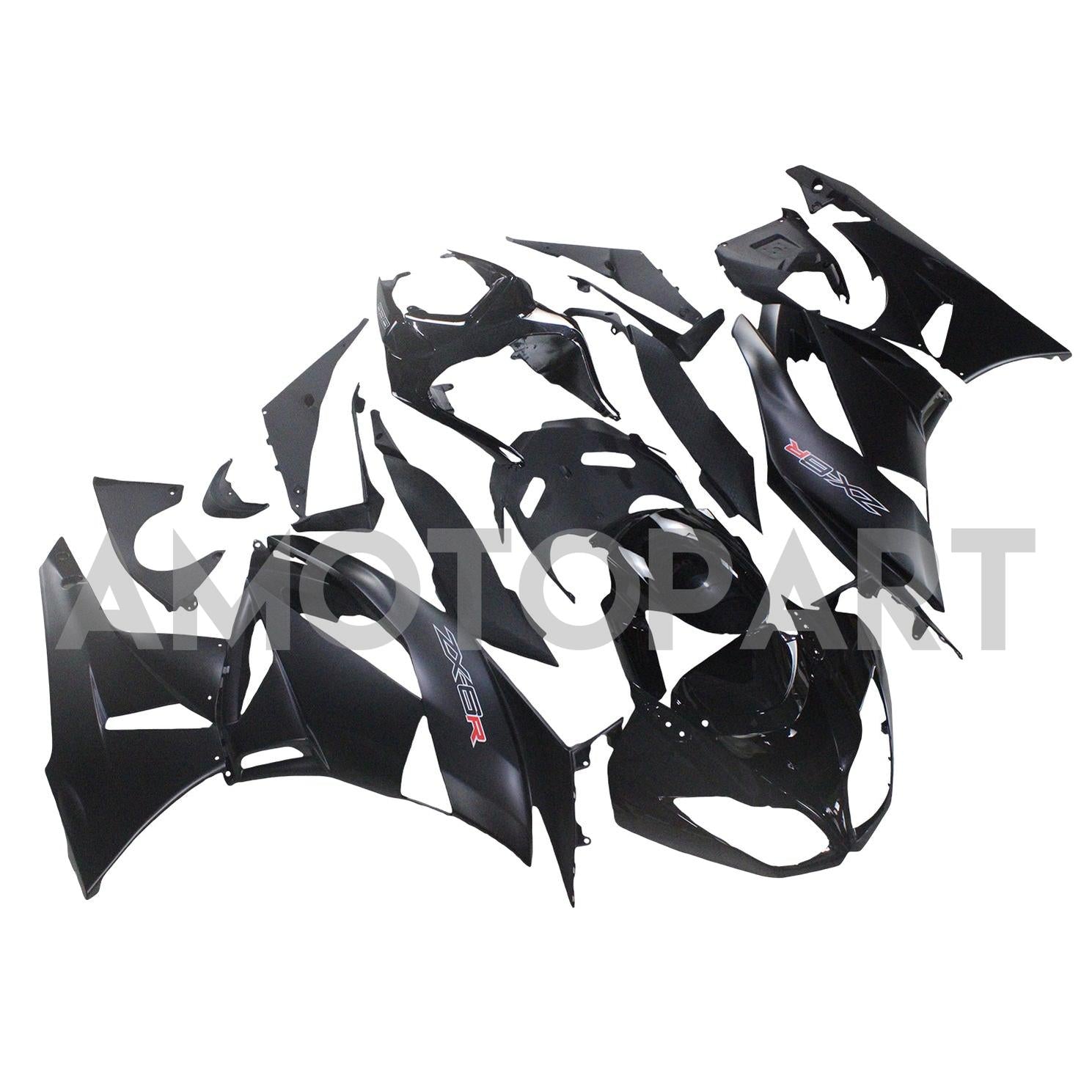 AMOTOPART KAWASAKI ZX6R 636 2009-2012 MATTE BLACK Fairing Kit