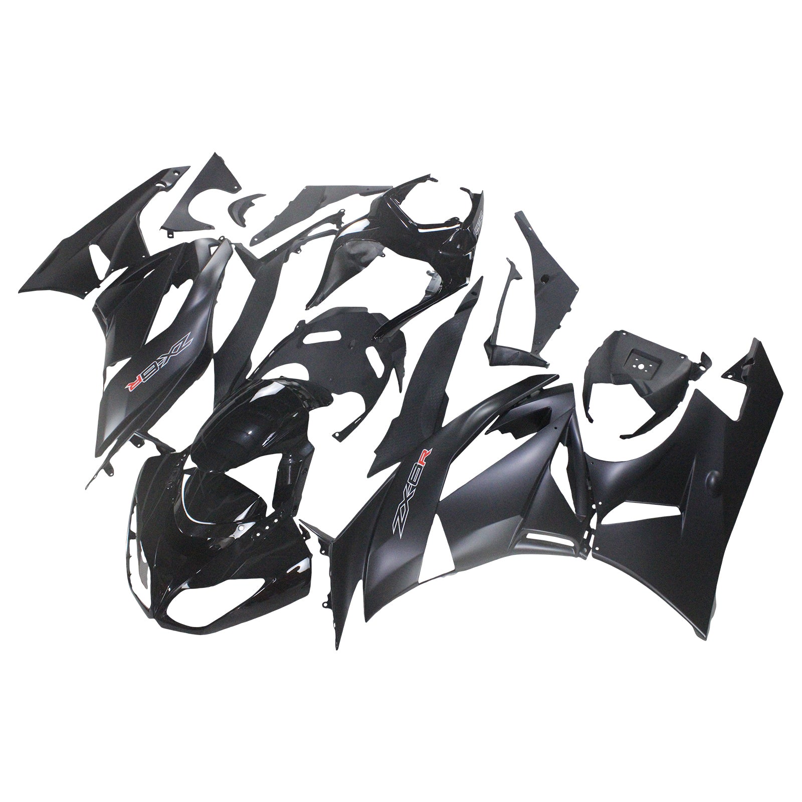Amotopart Kawasaki ZX6R 636 2009-2012 Matte Black Fairing Kit