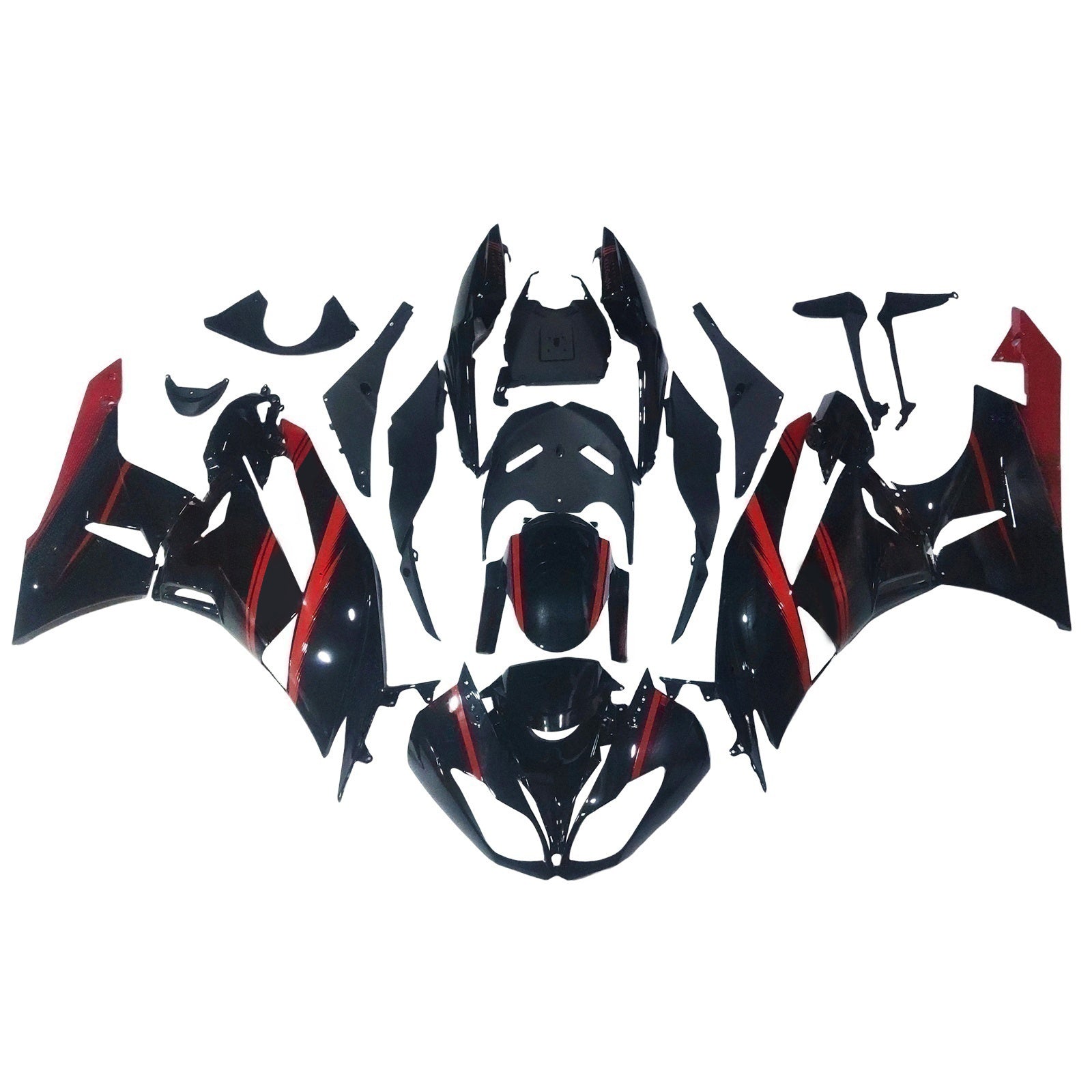 Amotopart Kawasaki 2009-2012 ZX6R 636 Red & Black Fairing Kit
