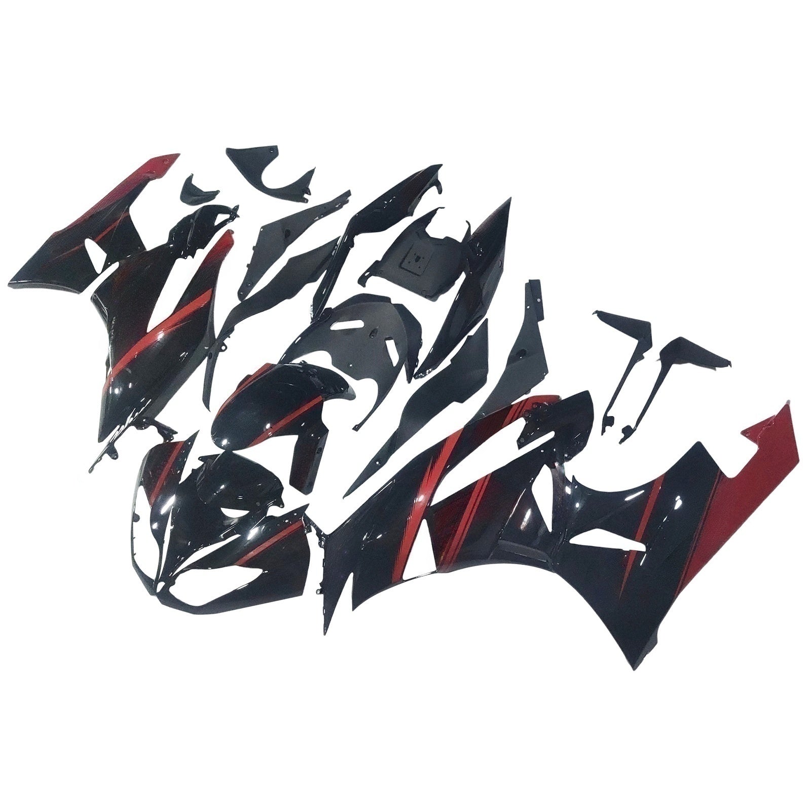 Amotopart Kawasaki 2009-2012 ZX6R 636 Red & Black Fairing Kit