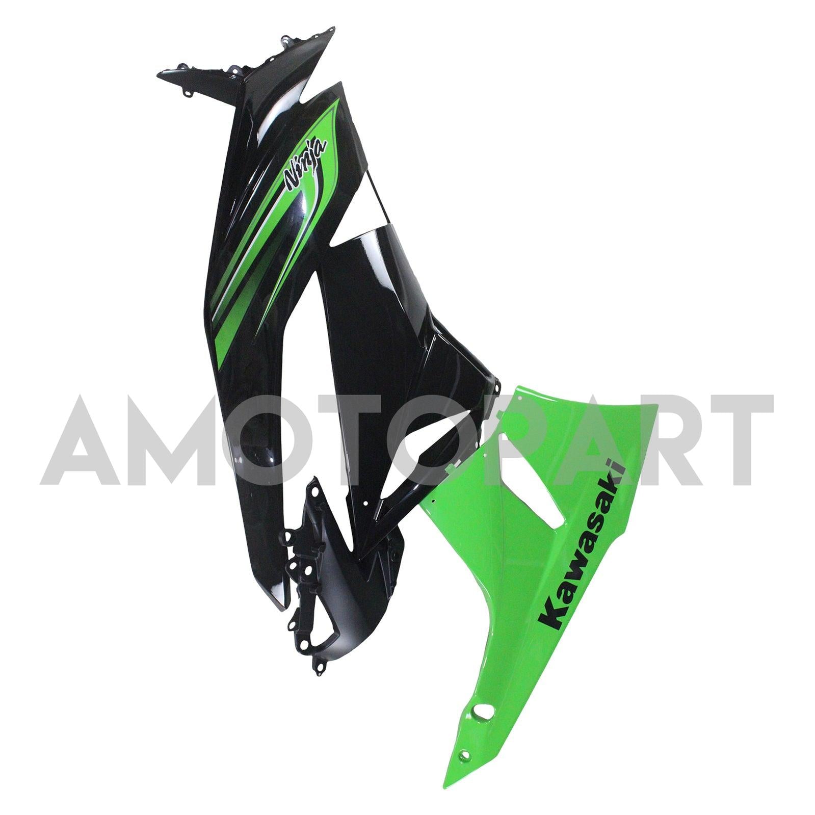 Amotopart Kawasaki 2009-2012 ZX6R 636 グリーン&ブラック Style3 フェアリングキット