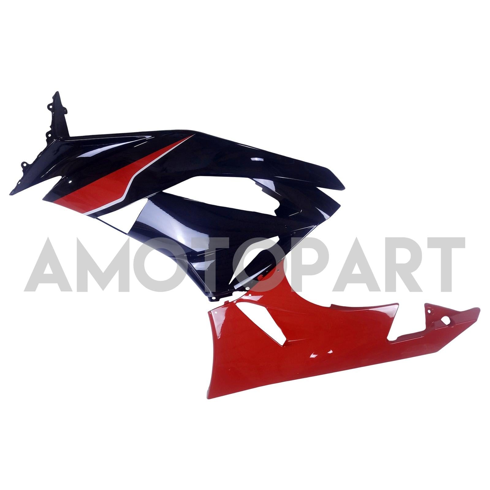 Amotopart Kawasaki 2009–2012 ZX6R 636 Rot&Schwarzes Style2-Verkleidungskit