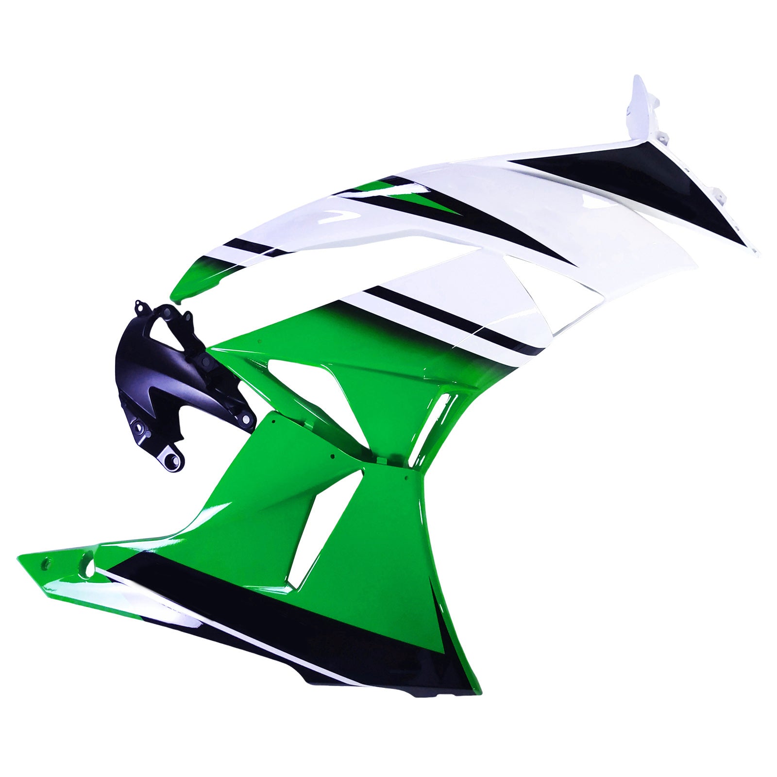 Amotopart Kawasaki 2009-2012 ZX6R 636 Grün&White Style2 Verkleidungssatz