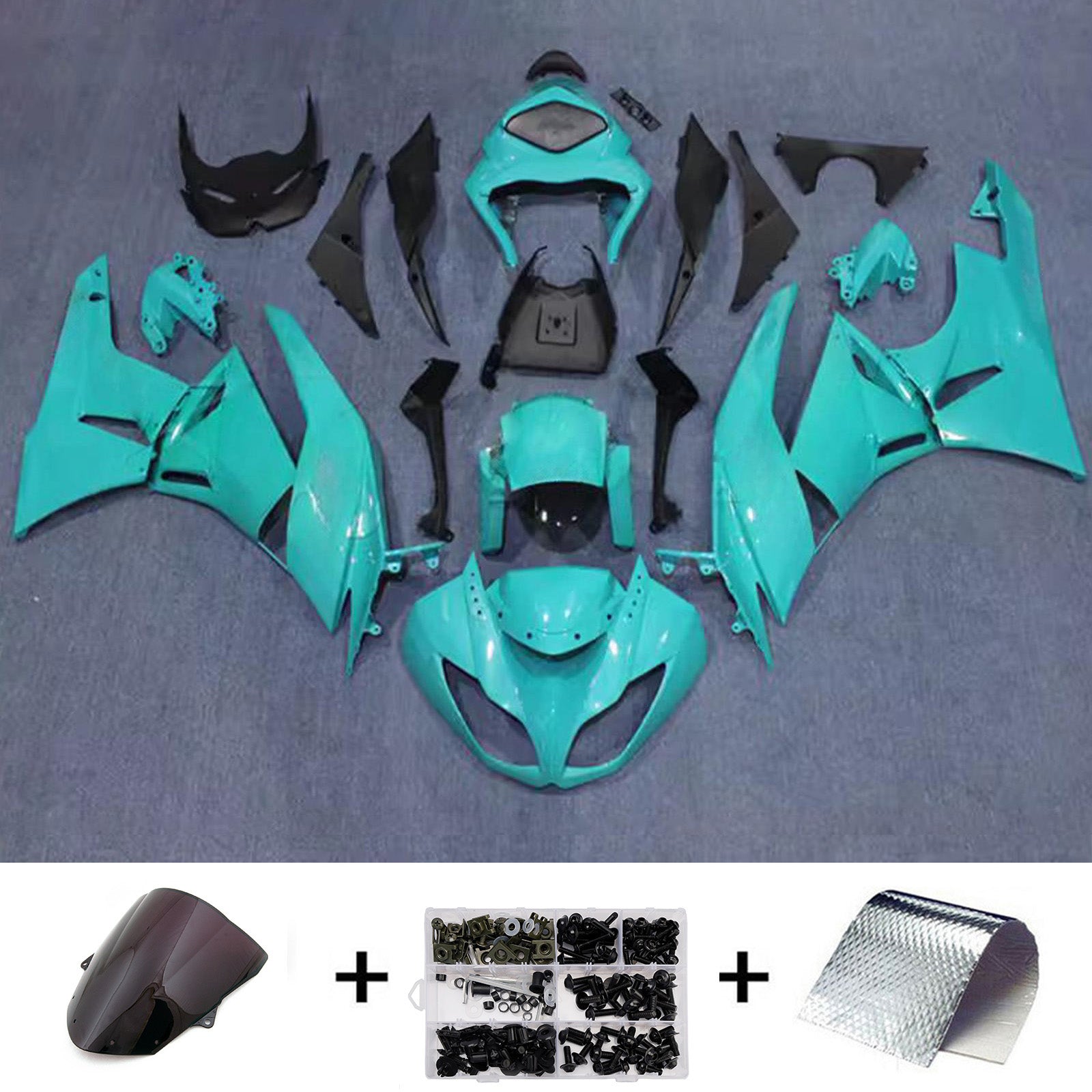 Amotopart 2009-2012 Kawasaki ZX6R 636 Blue Fairing Kit