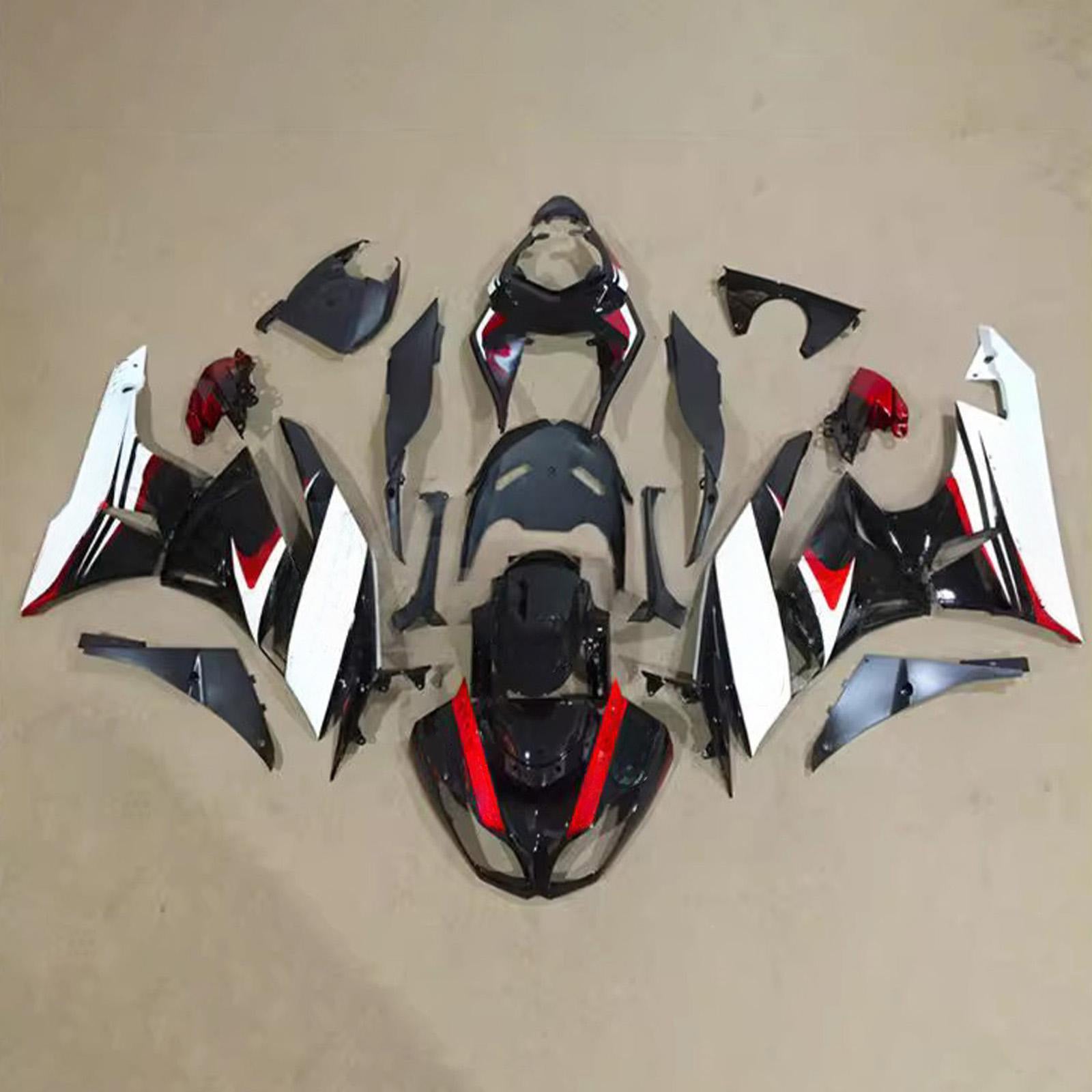 Amotopart 2009-2012 Kawasaki ZX6R 636 zwart wit rood kuipset