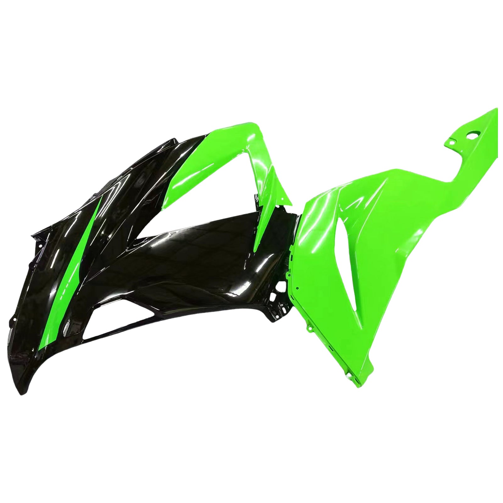 Amotopart Kawasaki ZX6R 636 2013-2018 Grün&Schwarzes Verkleidungsset