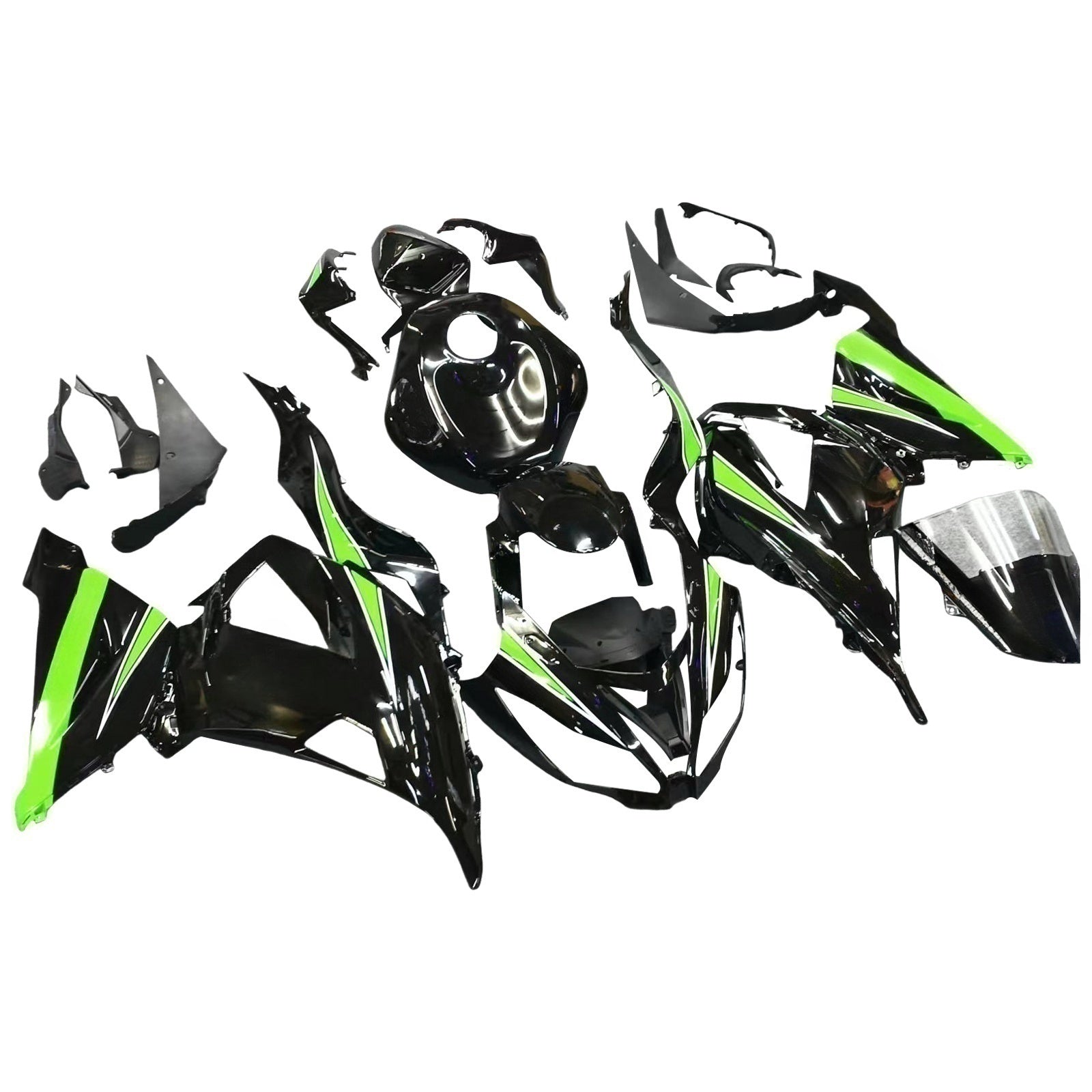 Amotopart Kawasaki ZX6R 636 2013-2018 Vert&BKit de carénage Style3 manquant
