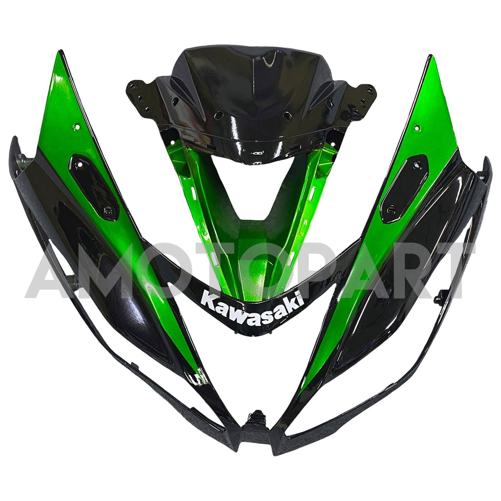 Amotopart Kawasaki ZX6R 636 2013-2018 グリーン&ブラック Style4 フェアリングキット