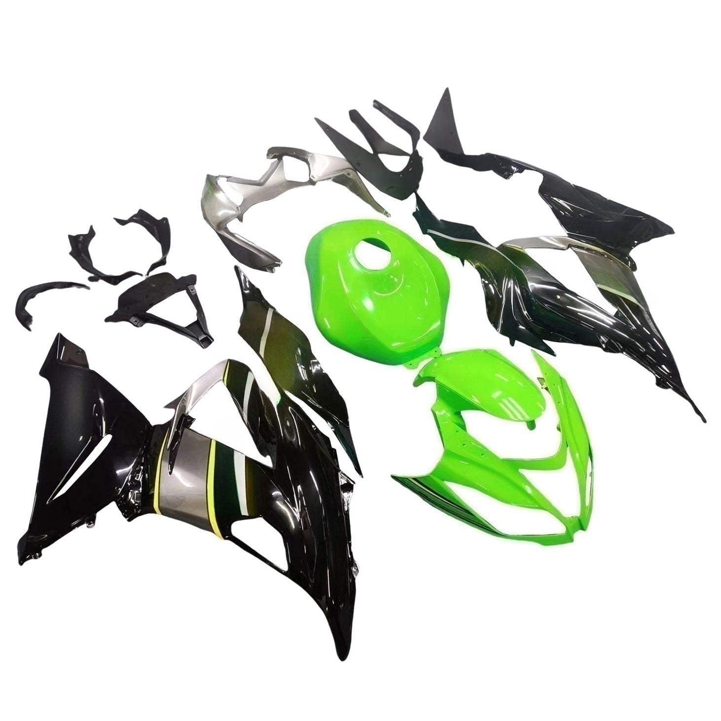 Amotopart Kawasaki ZX6R 636 2013-2018 Green&Black Style5 Fairing Kit