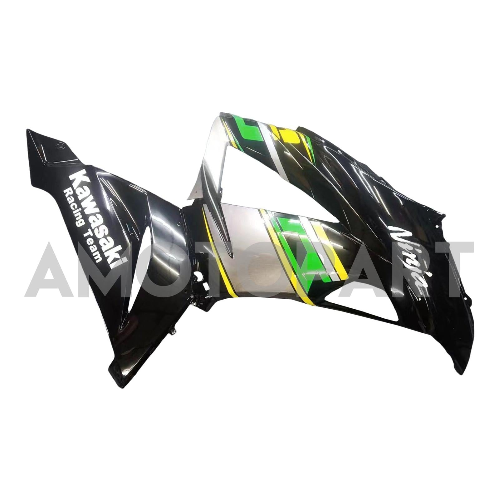 Amotopart Kawasaki ZX6R 636 2013-2018 グリーン & ブラック スタイル 5 フェアリングキット