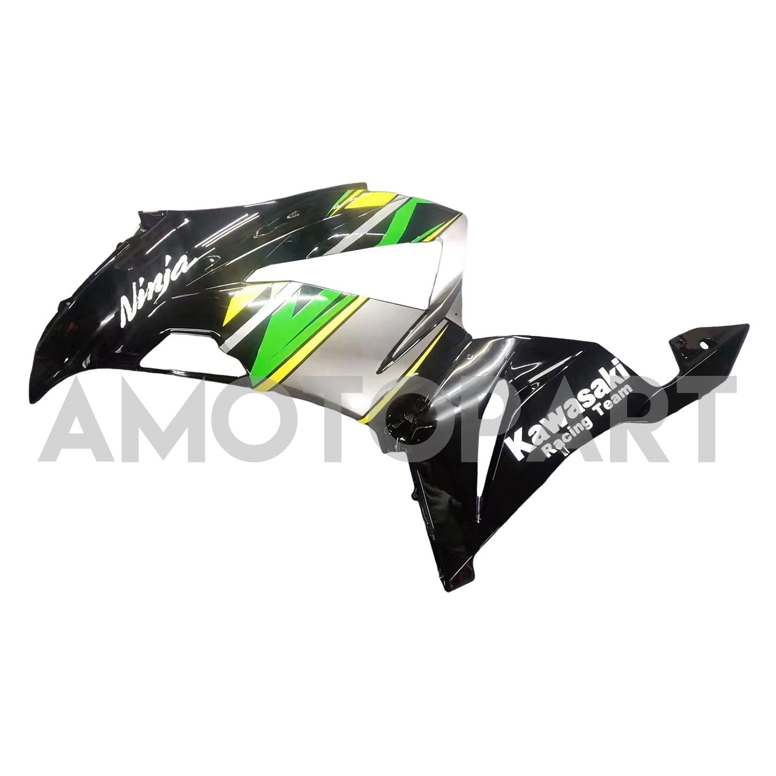 Amotopart Kawasaki ZX6R 636 2013-2018 グリーン & ブラック スタイル 5 フェアリングキット
