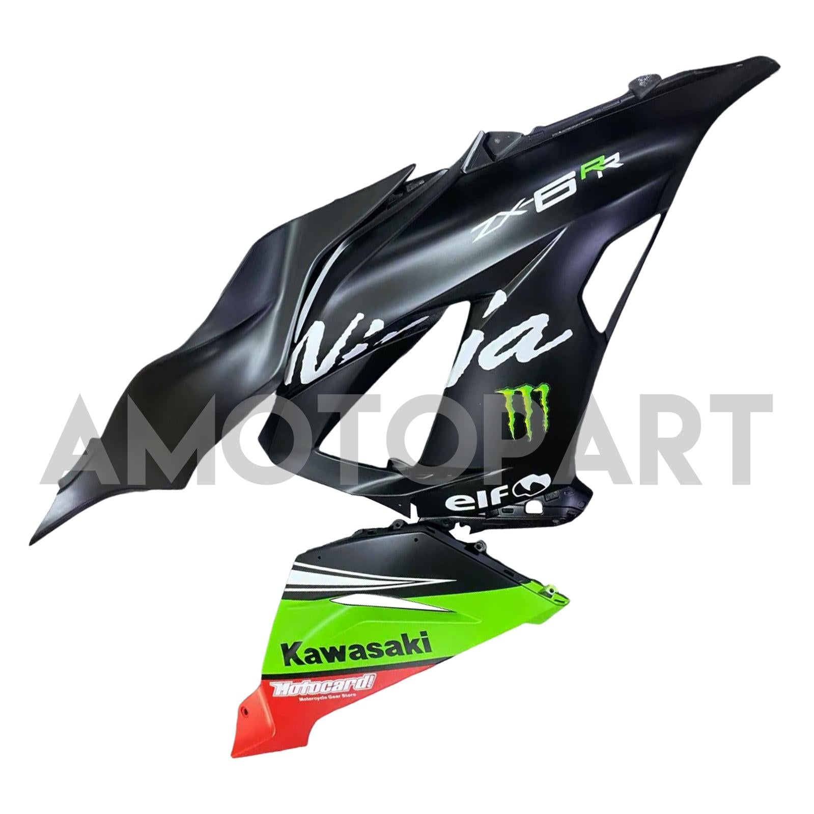 Amotopart Kawasaki ZX6R 636 2013-2018 Green&Black Style6 Fairing Kit