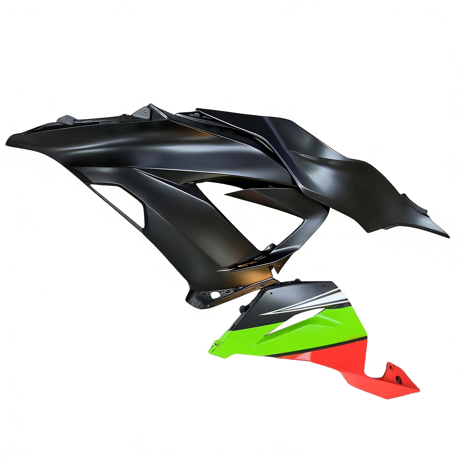 Amotopart Kawasaki ZX6R 636 2013-2018 Grün&Schwarzes Style6 Verkleidungsset