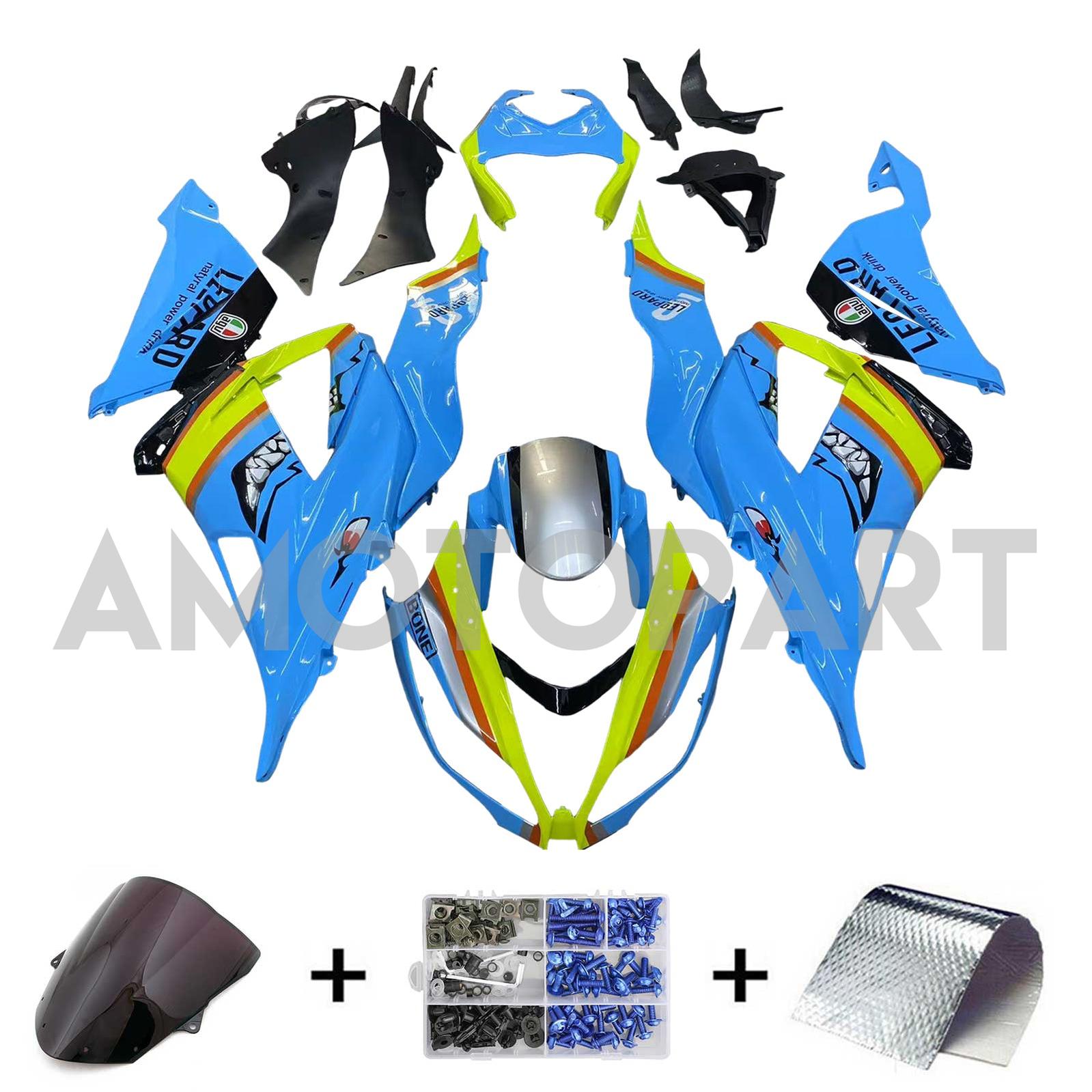 Amotopart Kit carena Blu&Giallo Kawasaki ZX6R 636 2013-2018