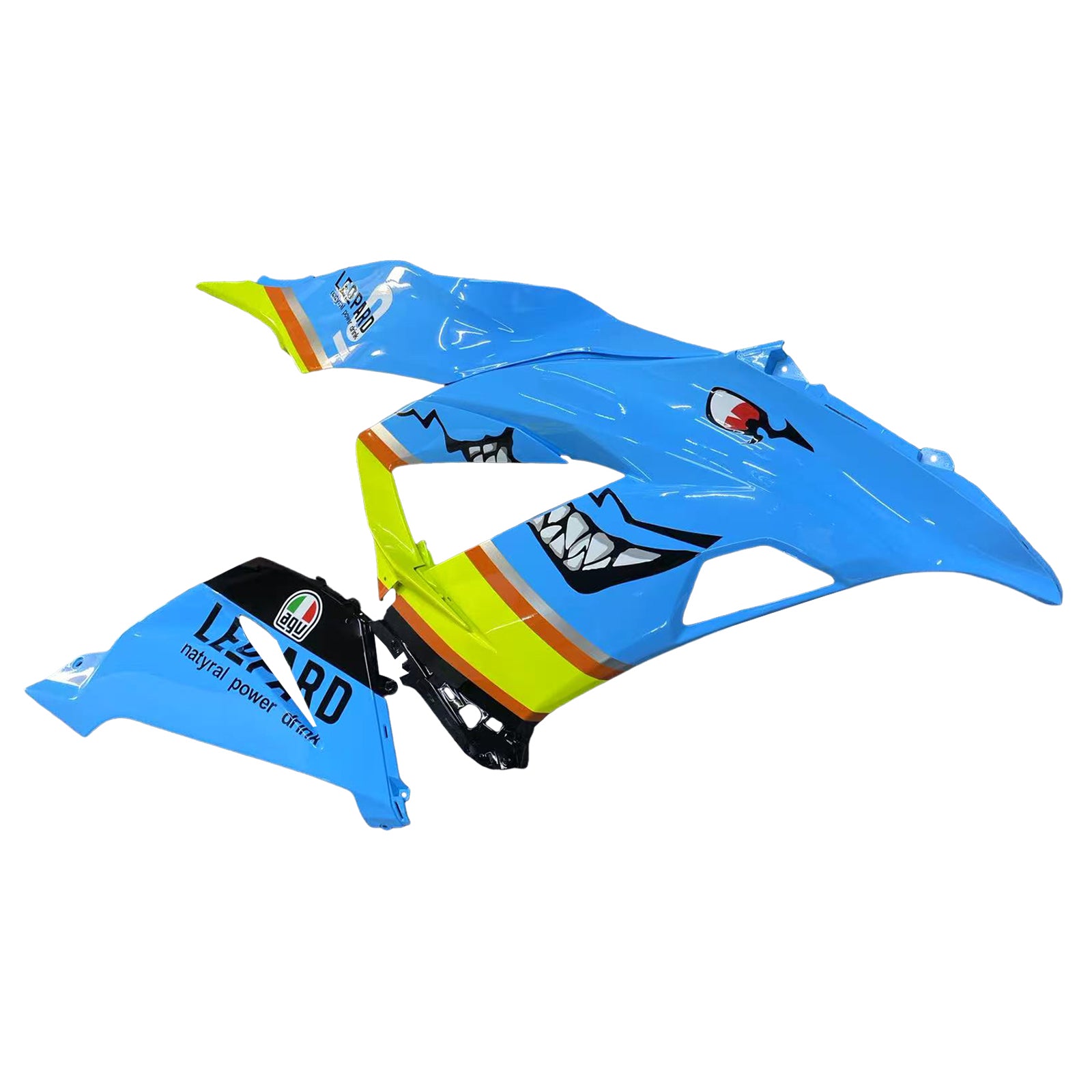 Amotopart Kawasaki ZX6R 636 2013-2018 Bleu&Kit de carénage jaune